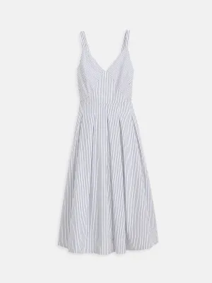 Abby Stripe Dress In Cotton Poplin