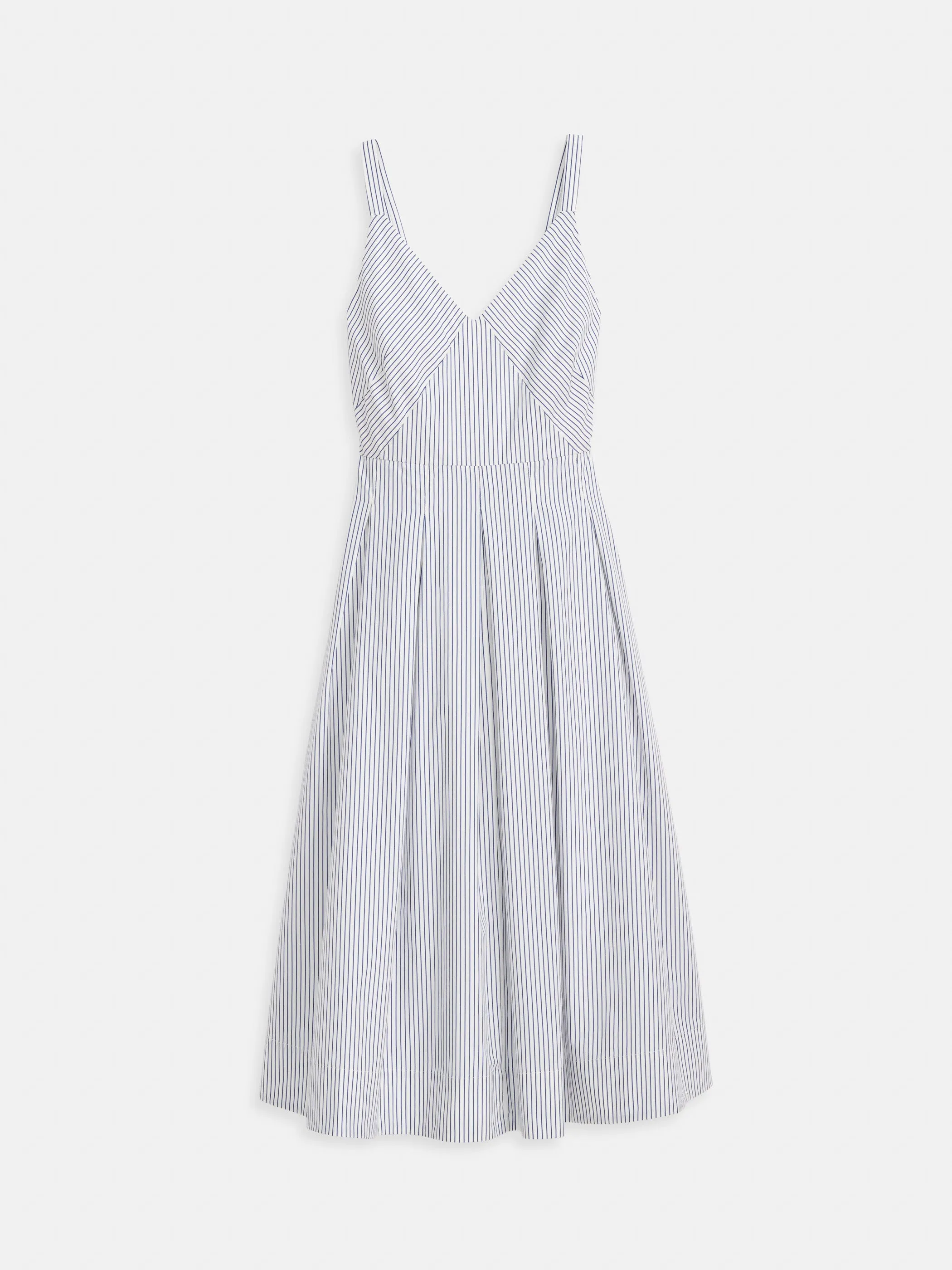 Abby Stripe Dress In Cotton Poplin