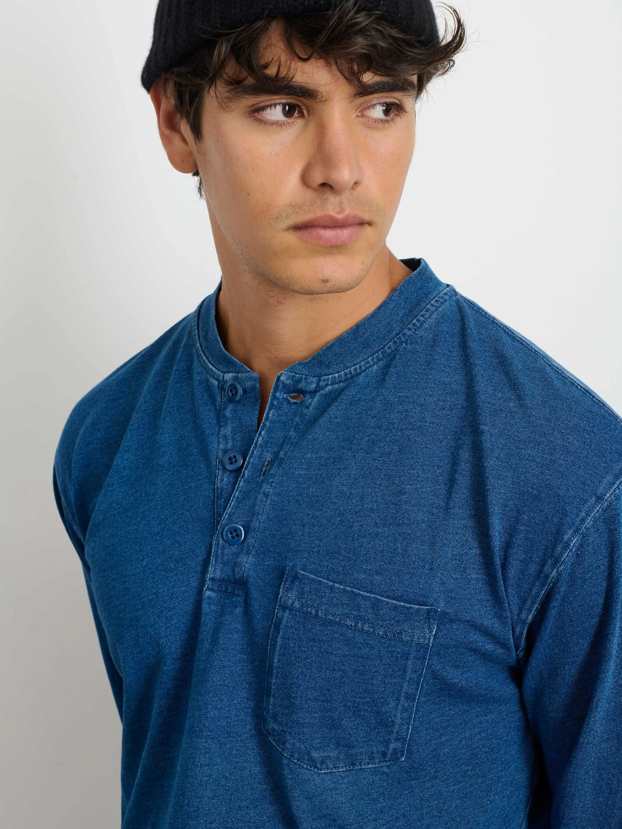 Alan Henley In Indigo Slub Cotton