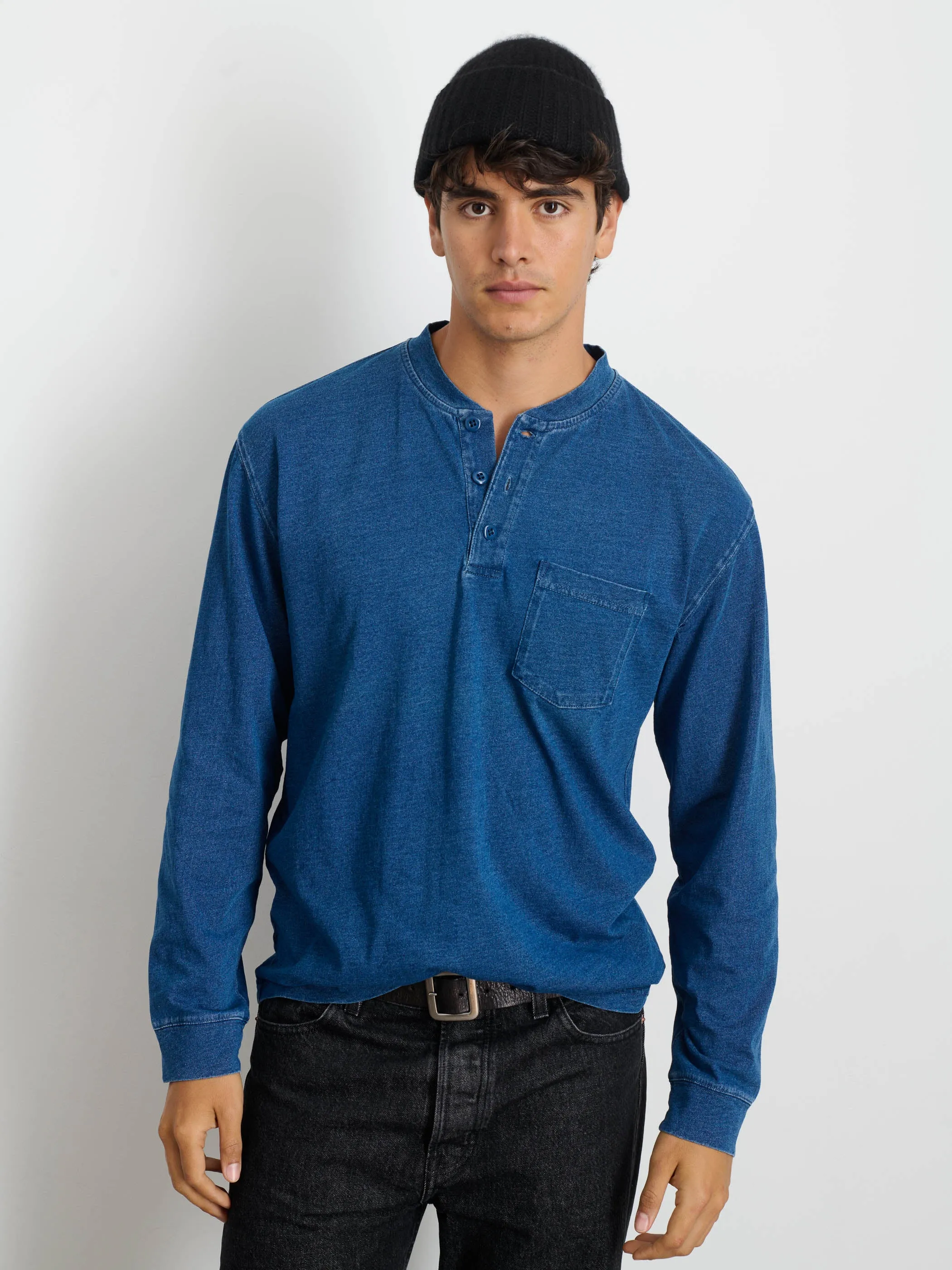 Alan Henley In Indigo Slub Cotton