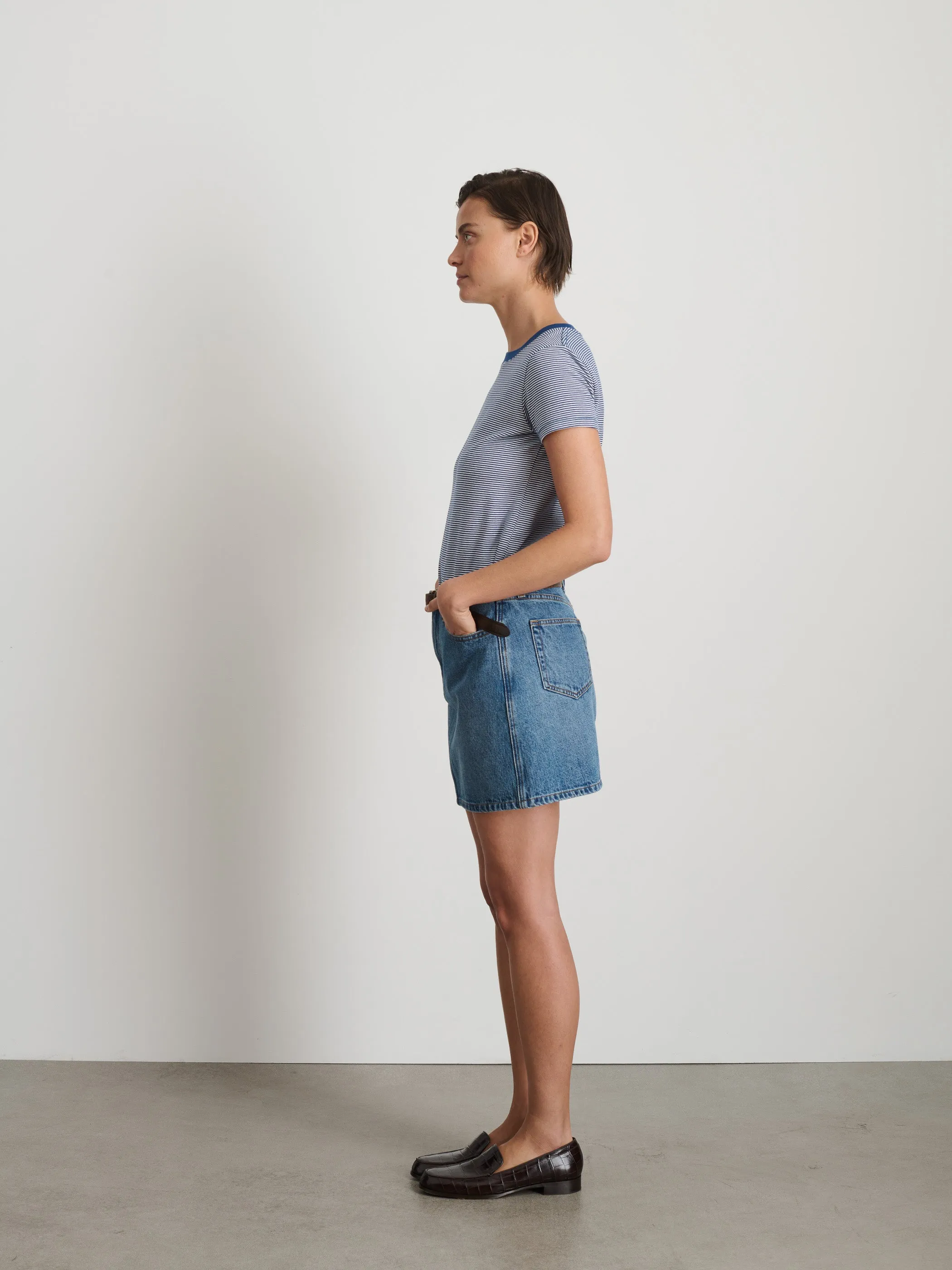 Andie Mini Skirt in Denim