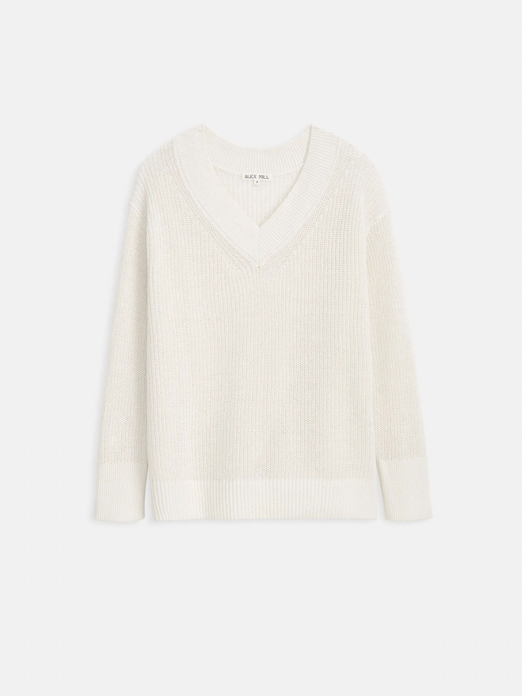 Arielle V Neck Sweater In Cotton Linen