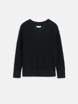 Arielle V Neck Sweater In Cotton Linen