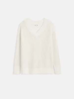 Arielle V Neck Sweater In Cotton Linen