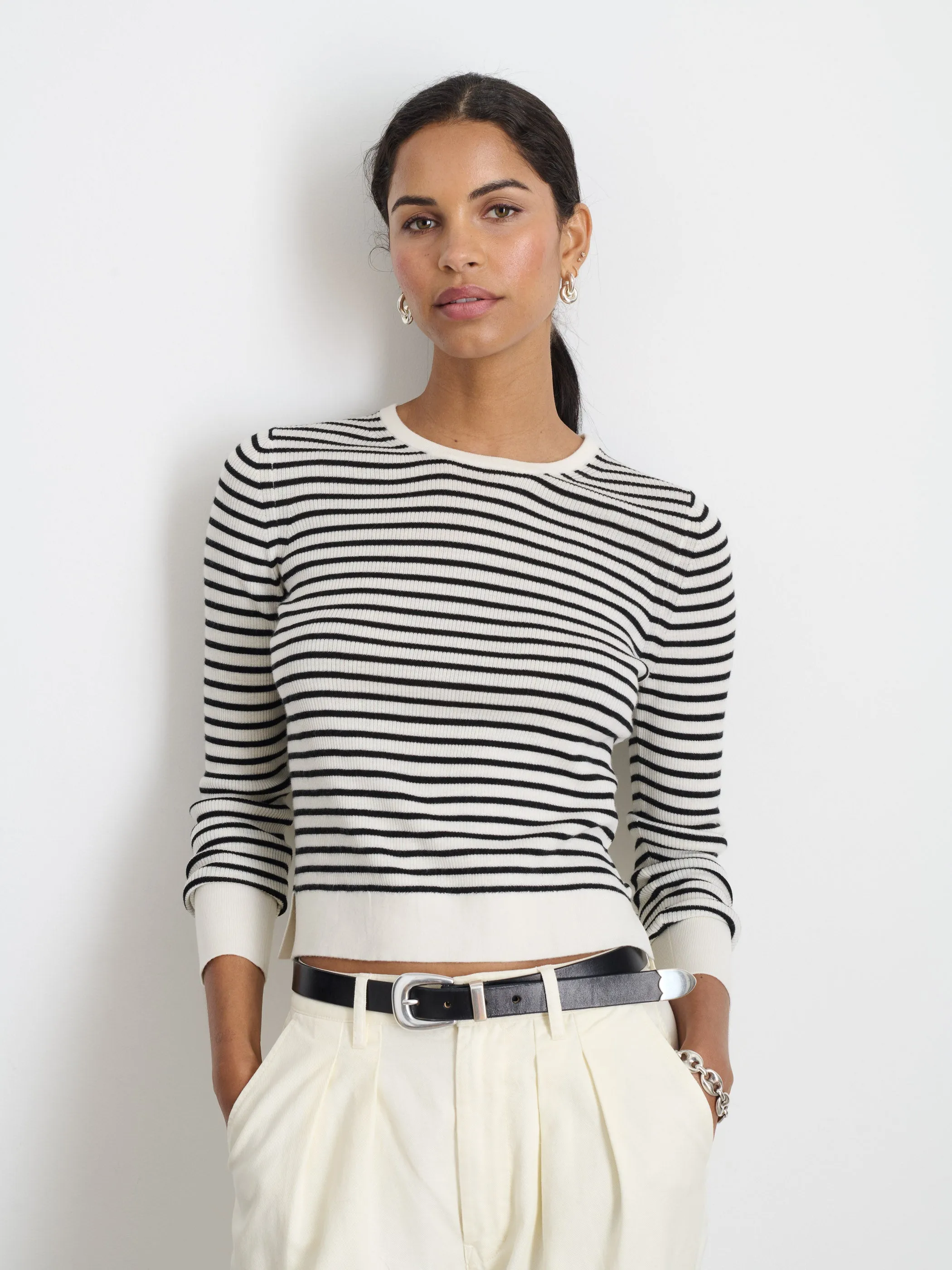 Ava Striped Sweater Tee
