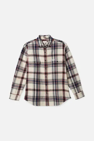 BRIXTON - BOWERY BF L/S FLANNEL - DOVE/MOHOGANY