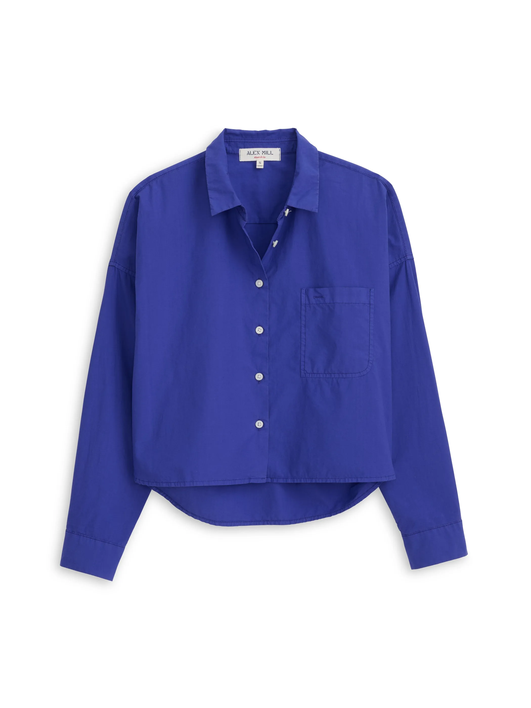 Cropped Jo Shirt in Cotton Poplin