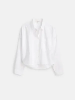 Cropped Jo Shirt in Cotton Poplin