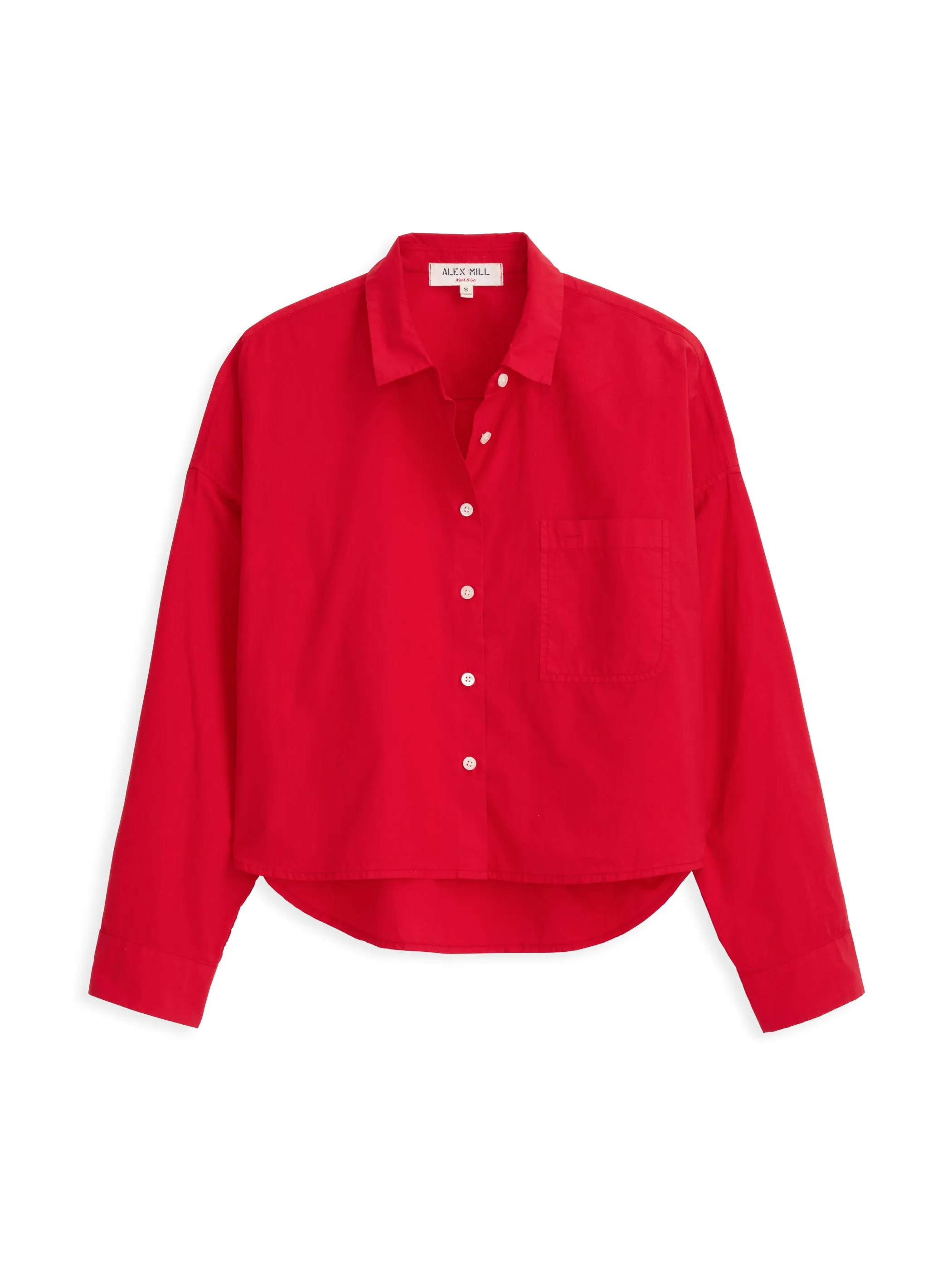 Cropped Jo Shirt in Cotton Poplin