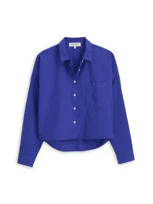 Cropped Jo Shirt in Cotton Poplin