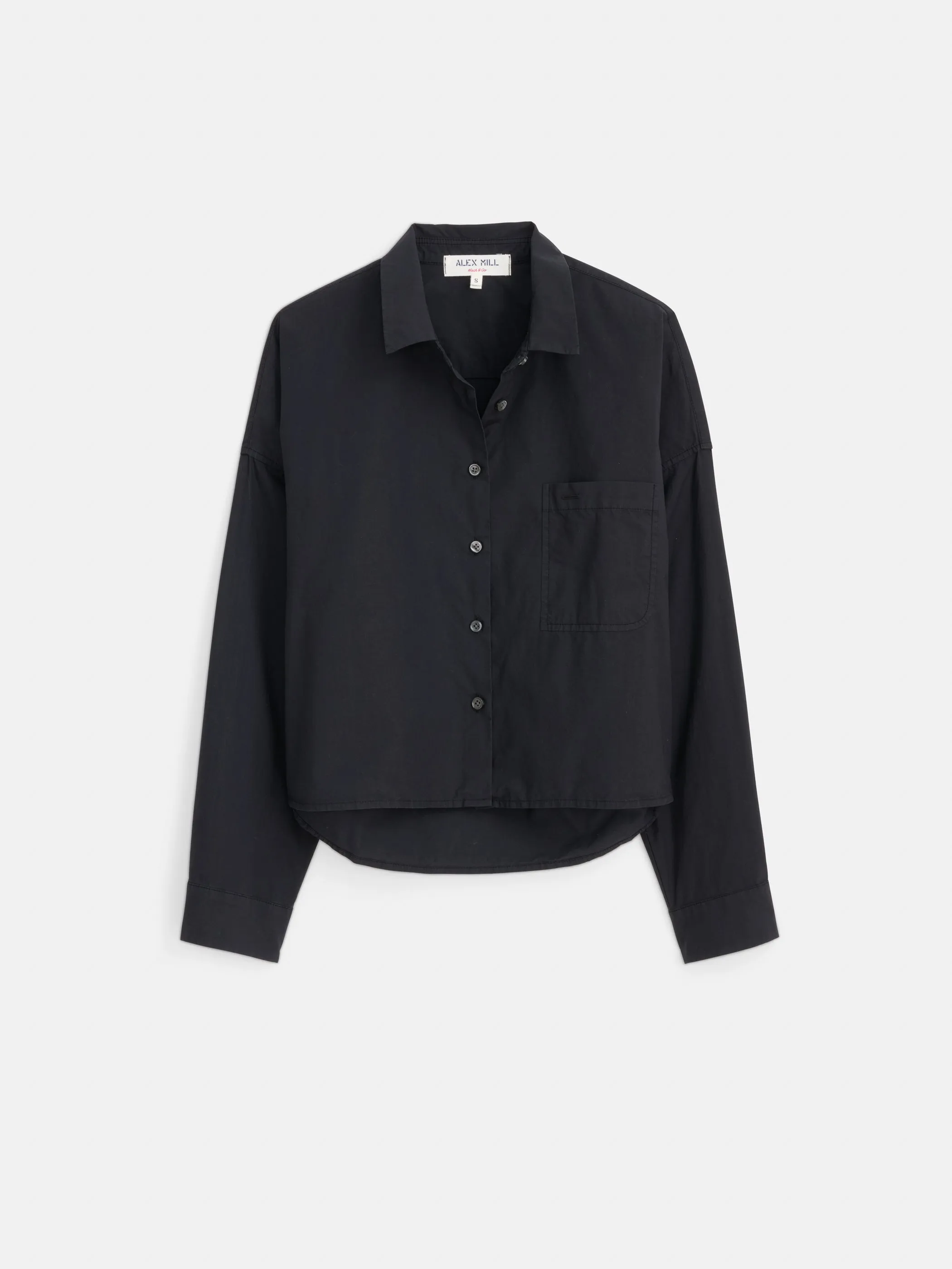Cropped Jo Shirt in Cotton Poplin