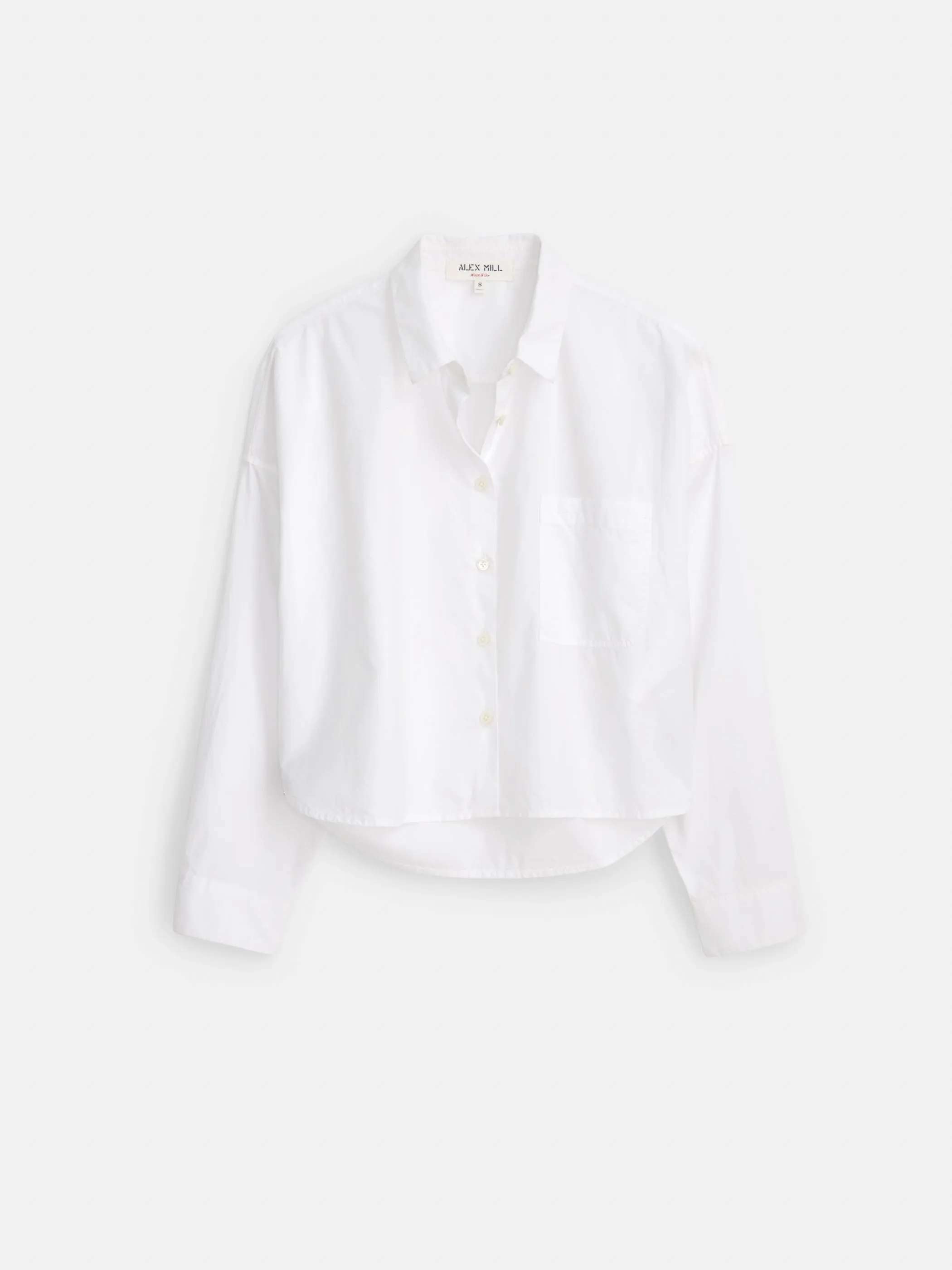 Cropped Jo Shirt in Cotton Poplin