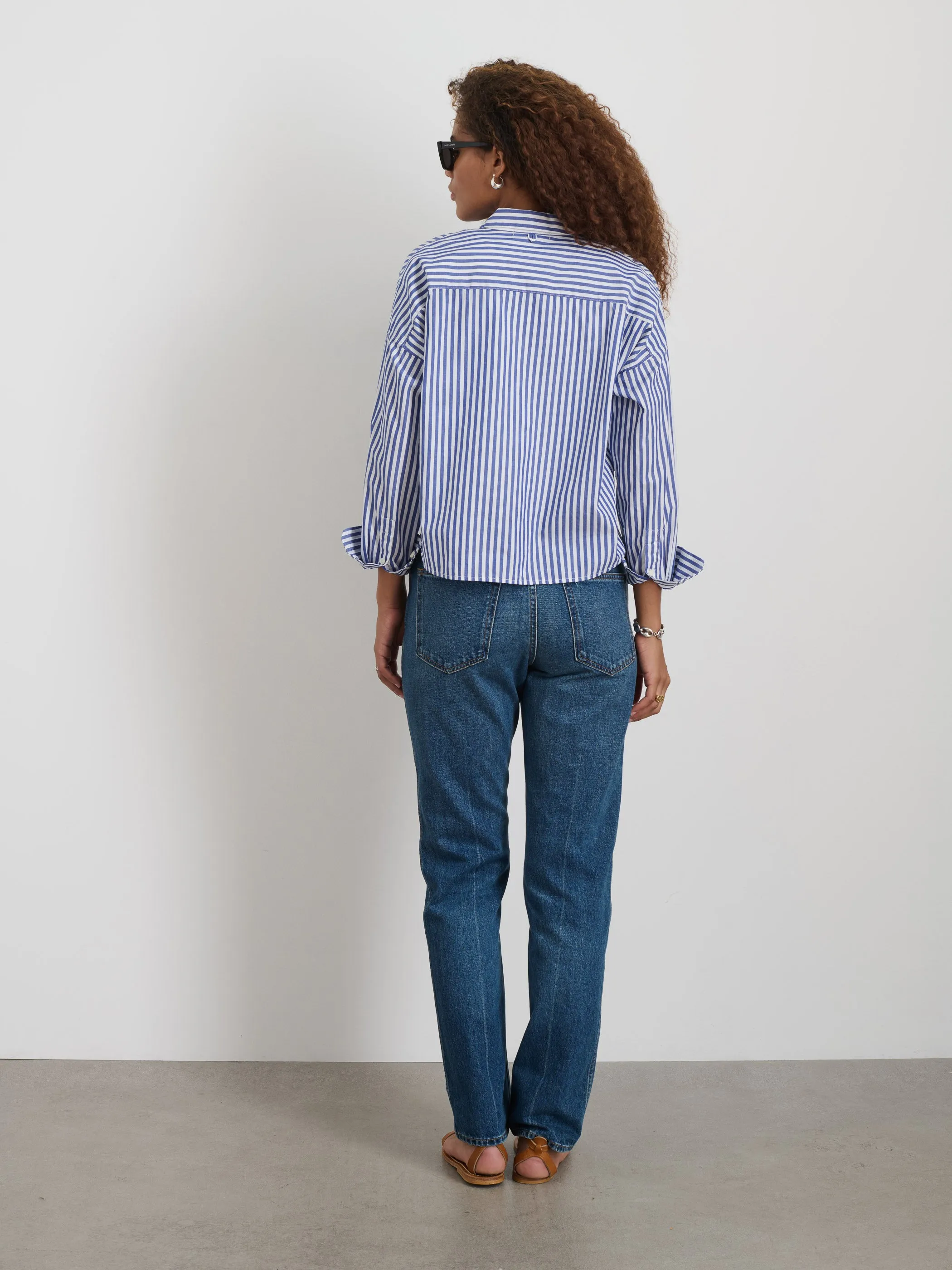 Cropped Striped Jo Shirt in Cotton