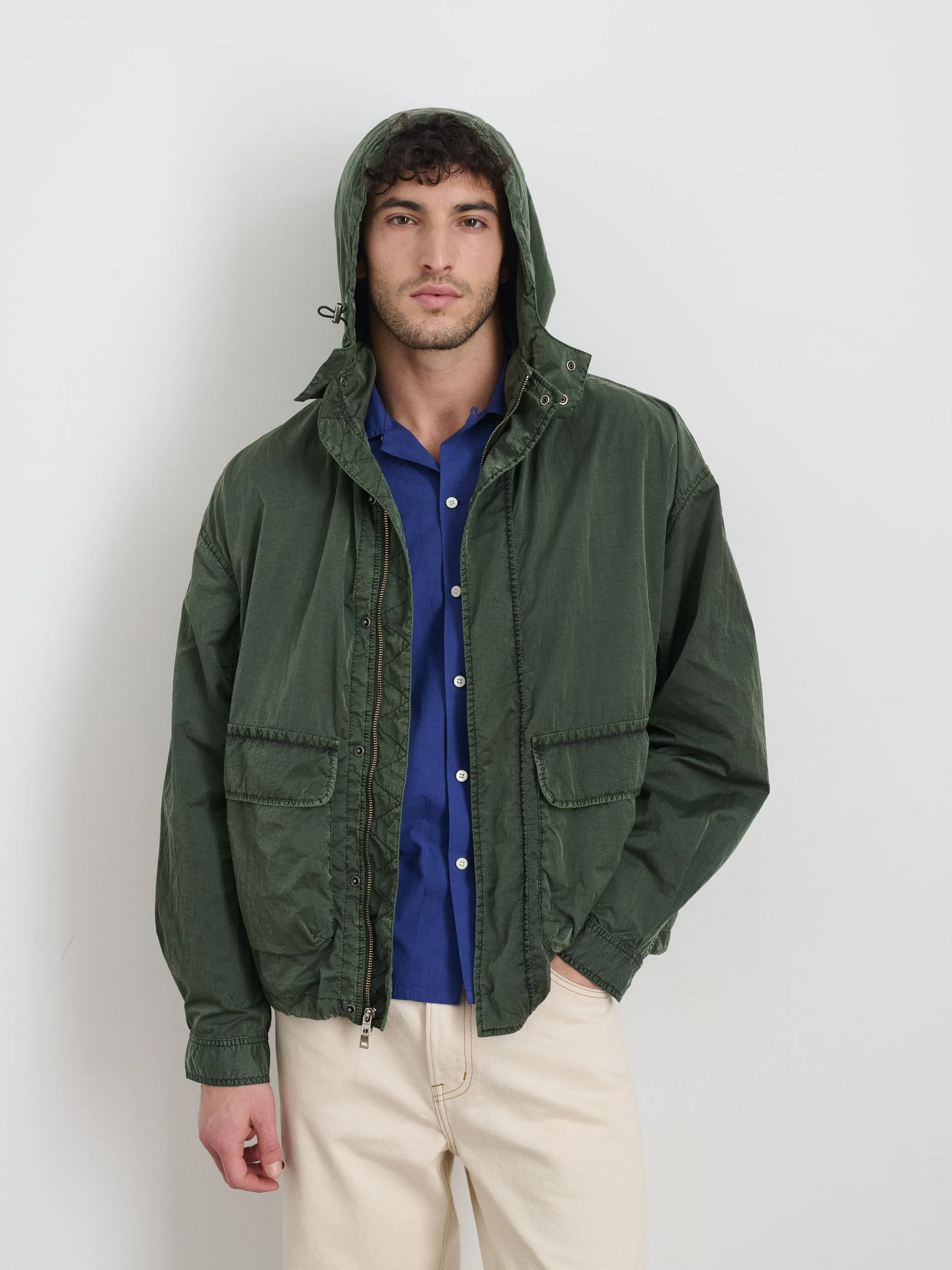 David Windbreaker In Garment Dyed Nylon