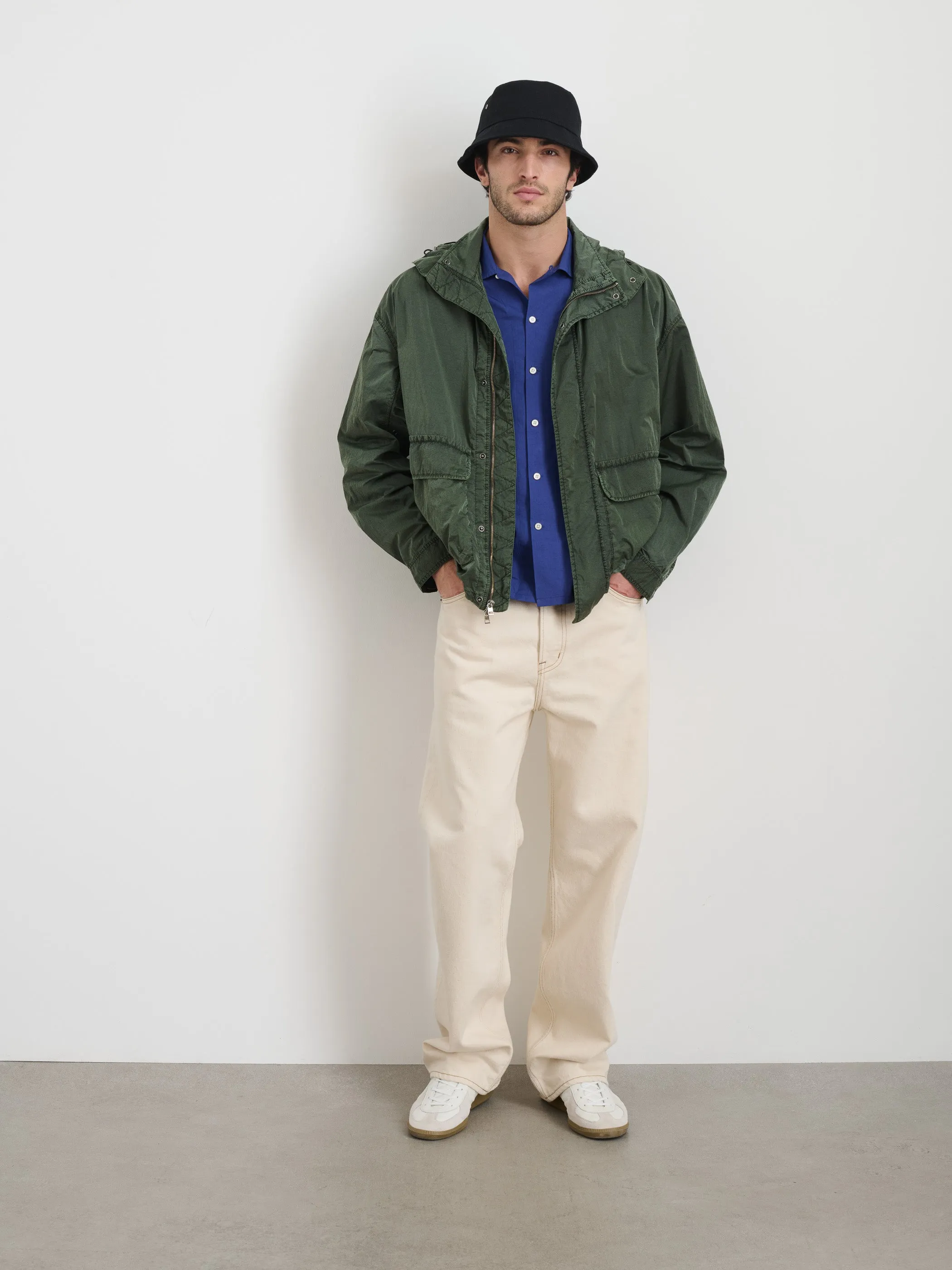 David Windbreaker In Garment Dyed Nylon