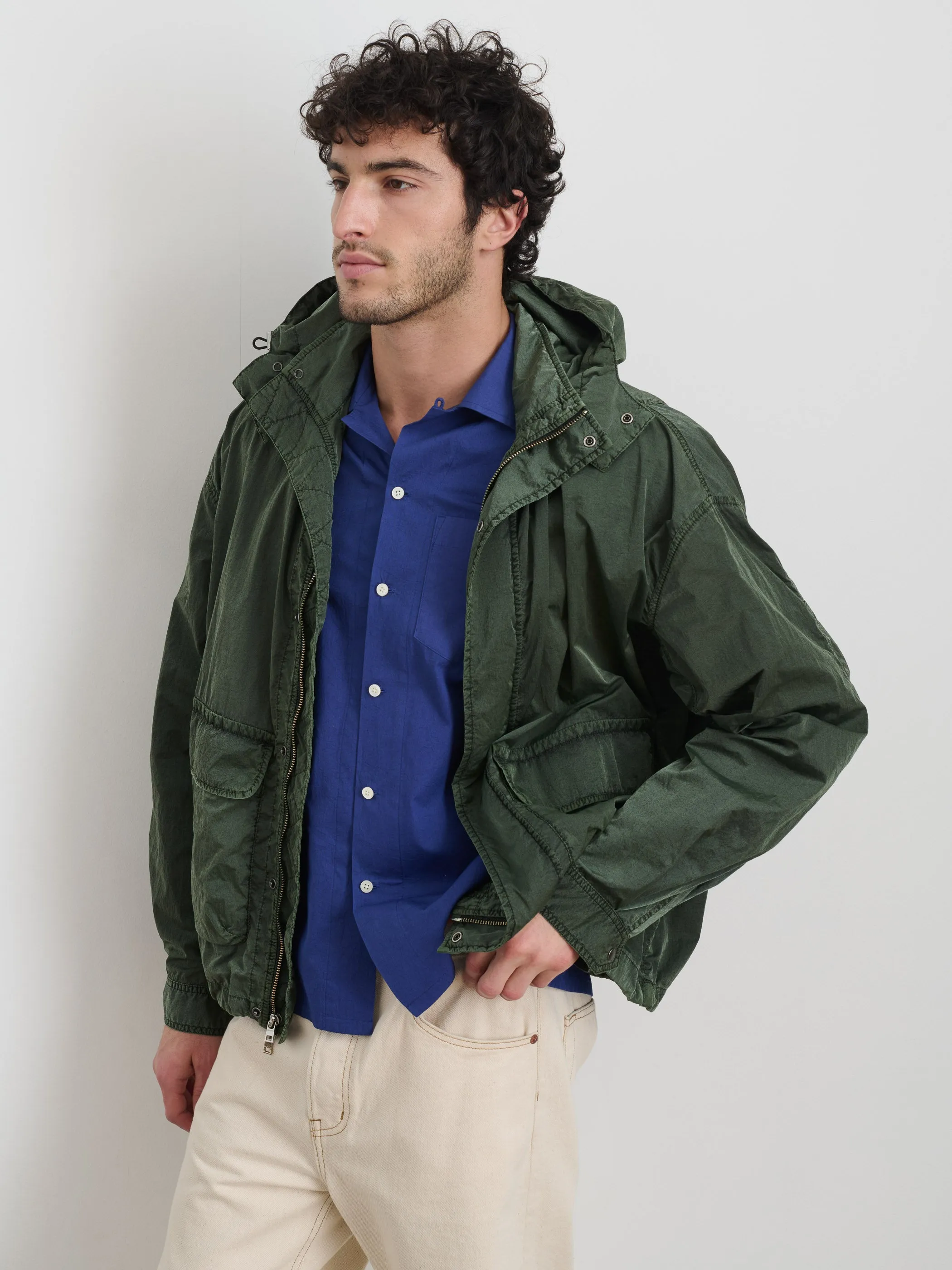 David Windbreaker In Garment Dyed Nylon