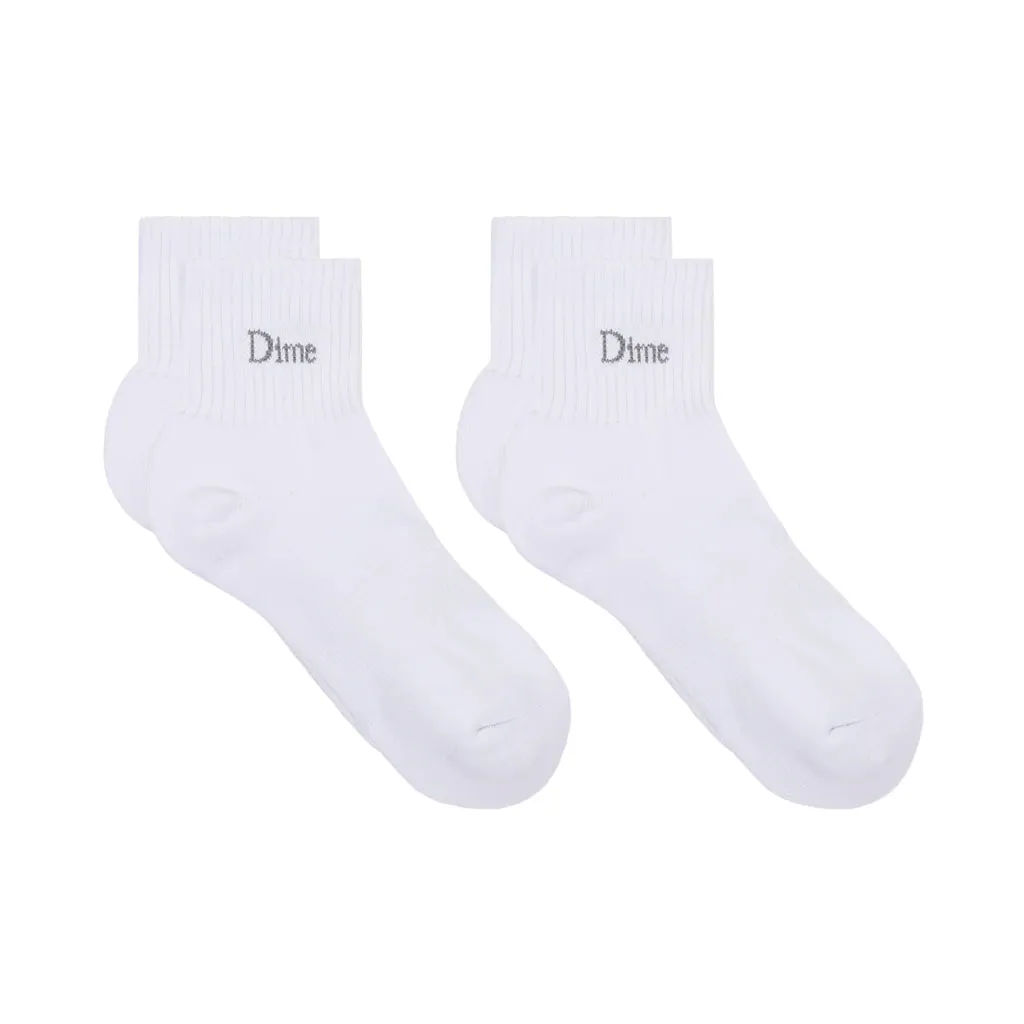 DIME - CLASSIC 2 PACK SOCKS WHITE