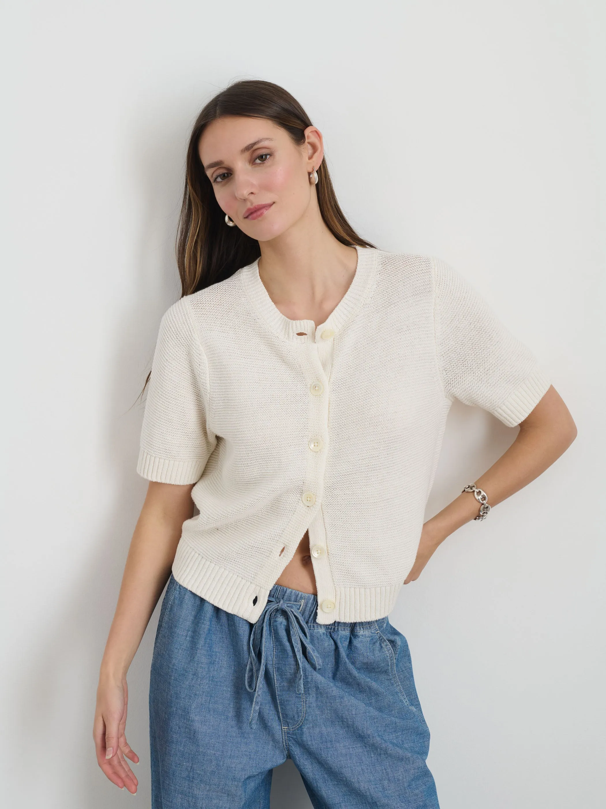 Elle Sweater In Cotton Linen