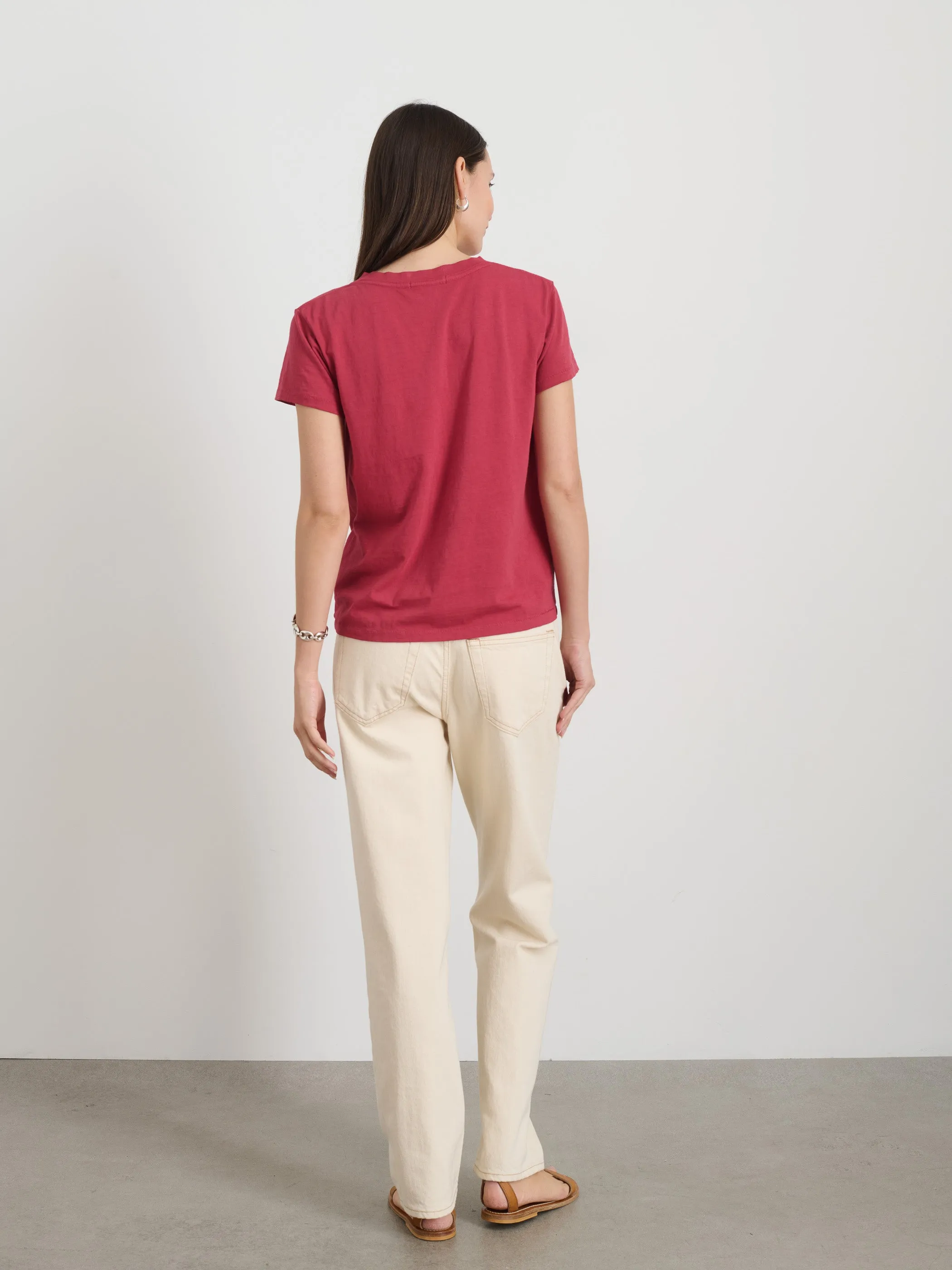 Elliott V Neck Tee in Cotton