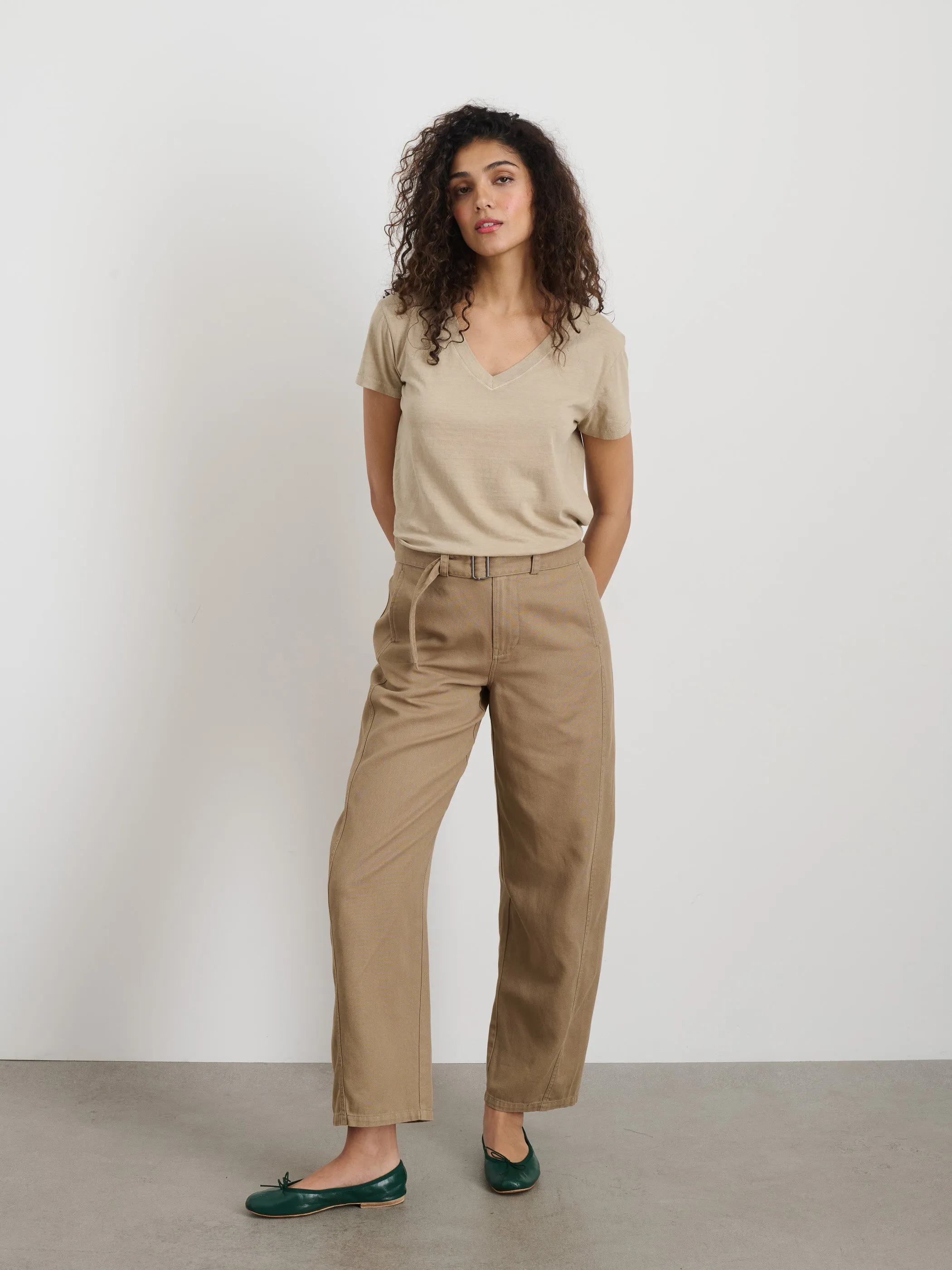 Elliott V Neck Tee in Cotton