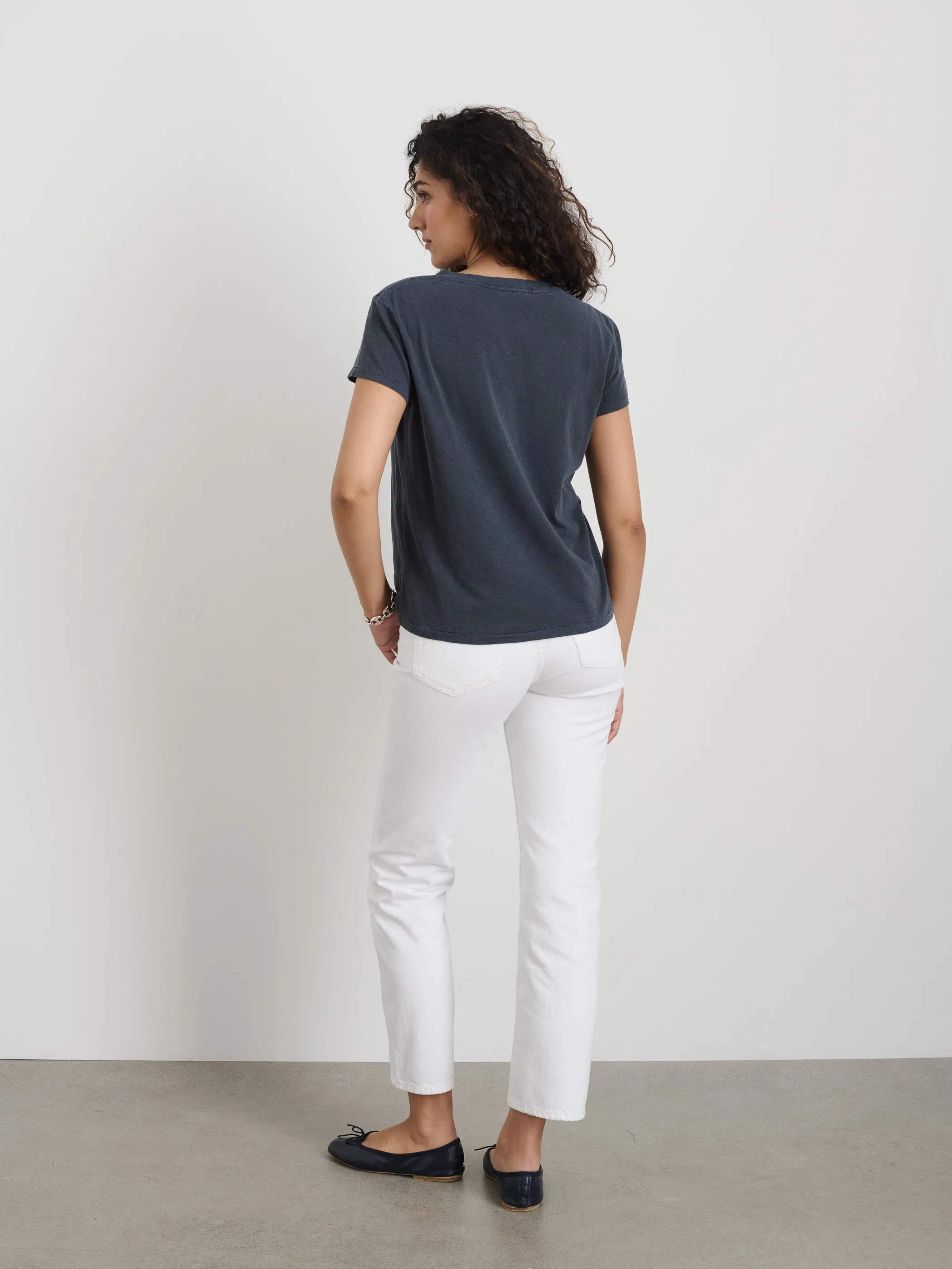 Elliott V Neck Tee in Cotton
