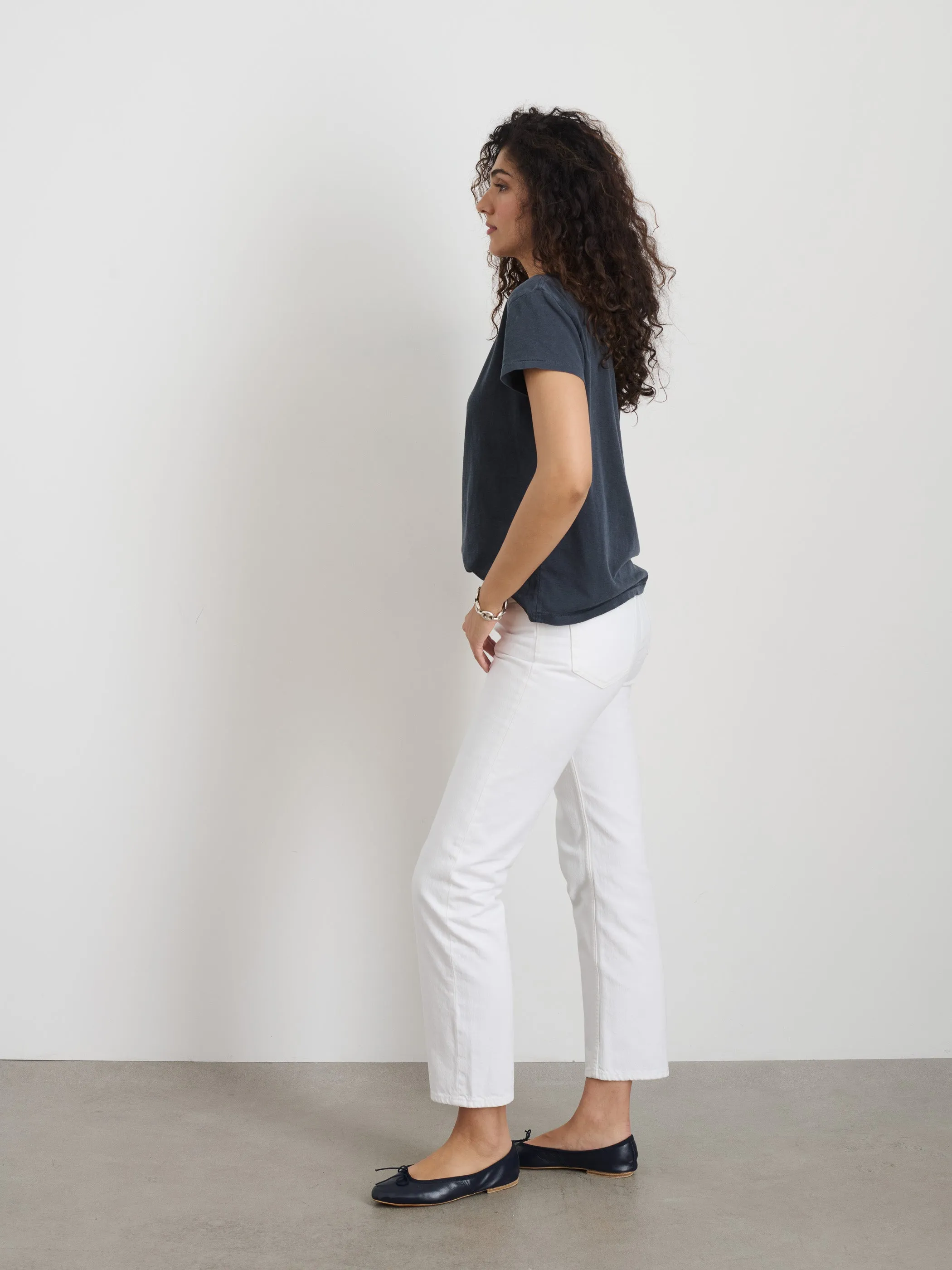 Elliott V Neck Tee in Cotton