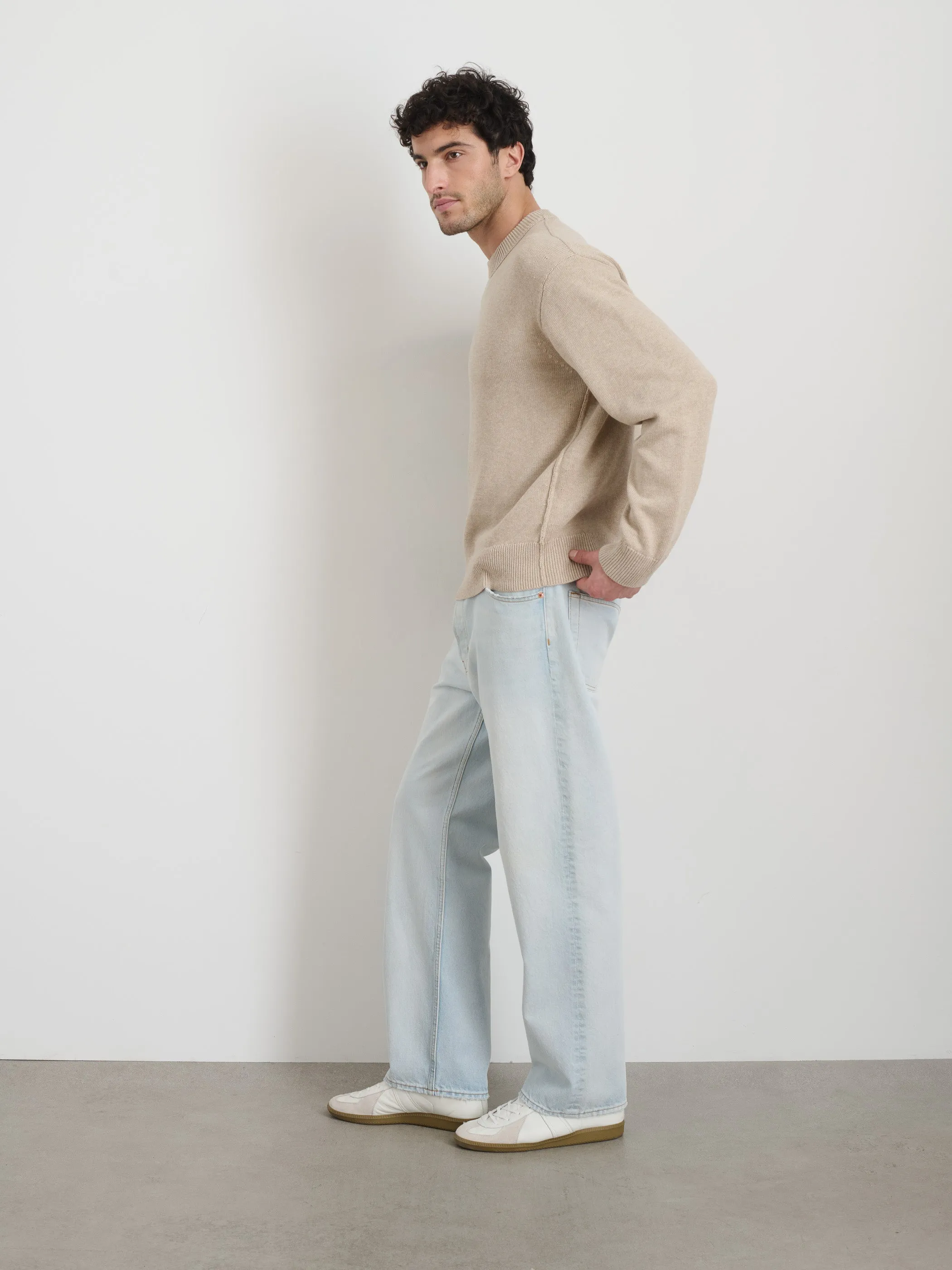Gabriel Crewneck Sweater in Cotton Linen