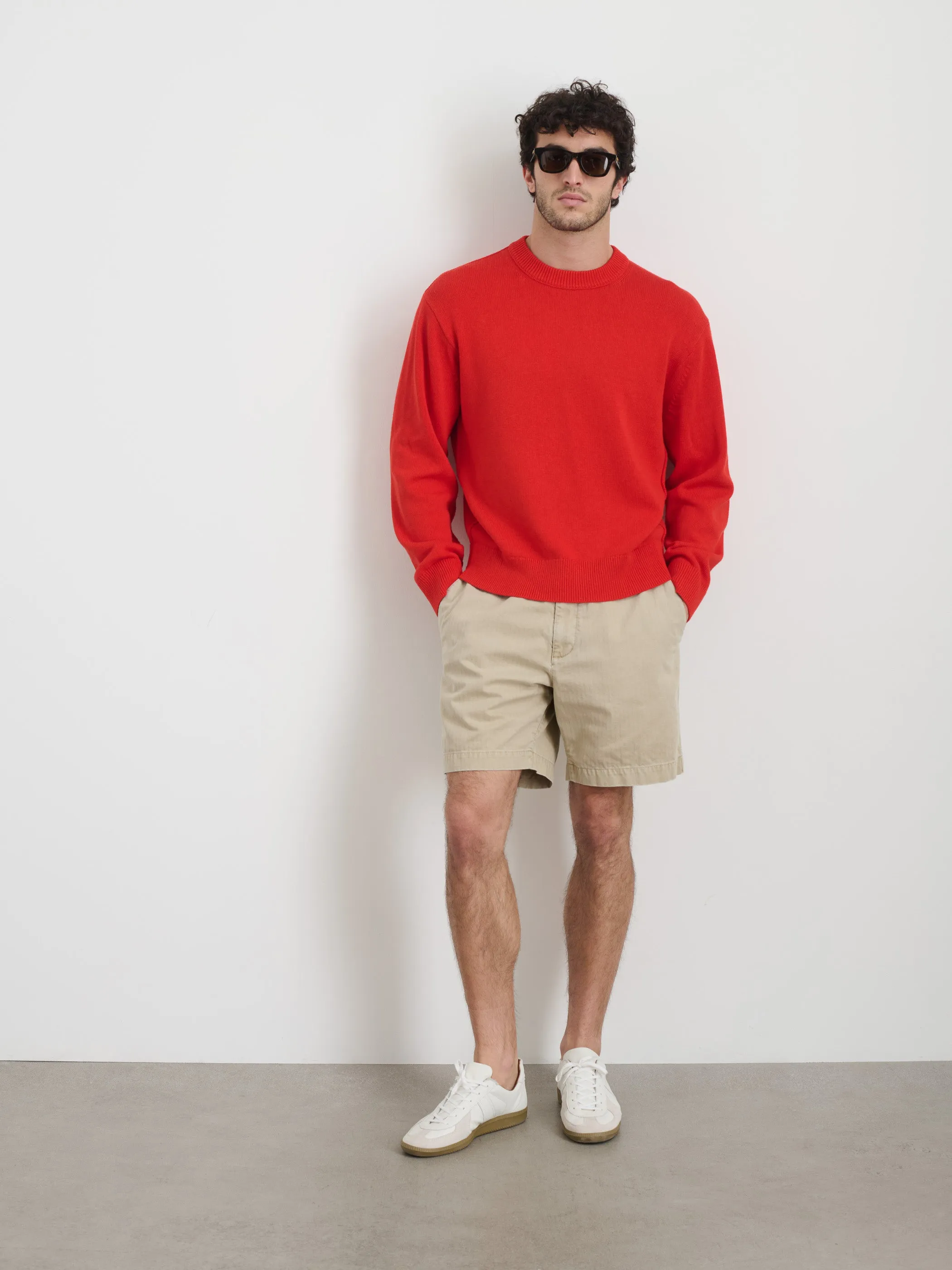 Gabriel Crewneck Sweater in Cotton Linen