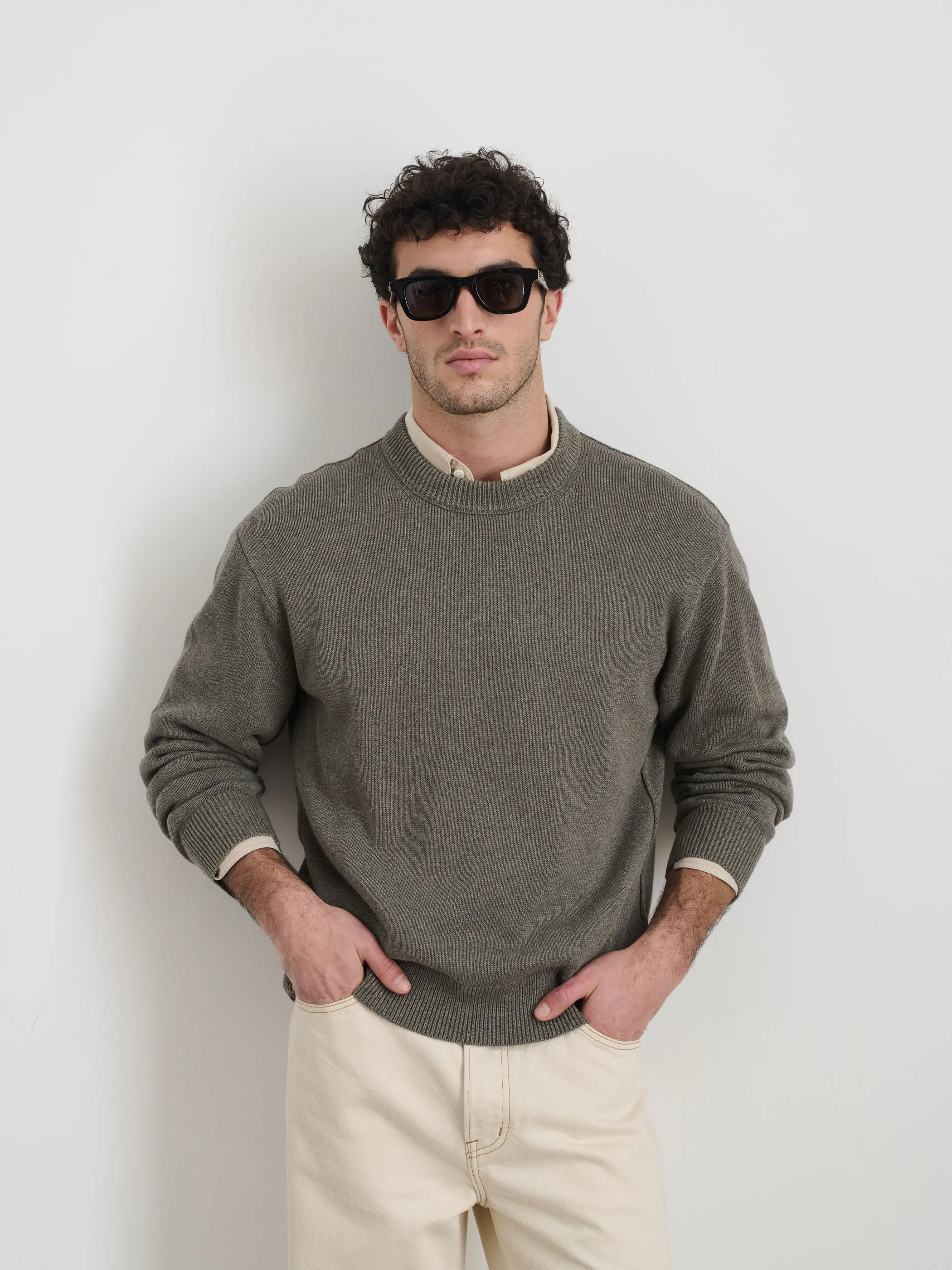Gabriel Crewneck Sweater in Cotton Linen