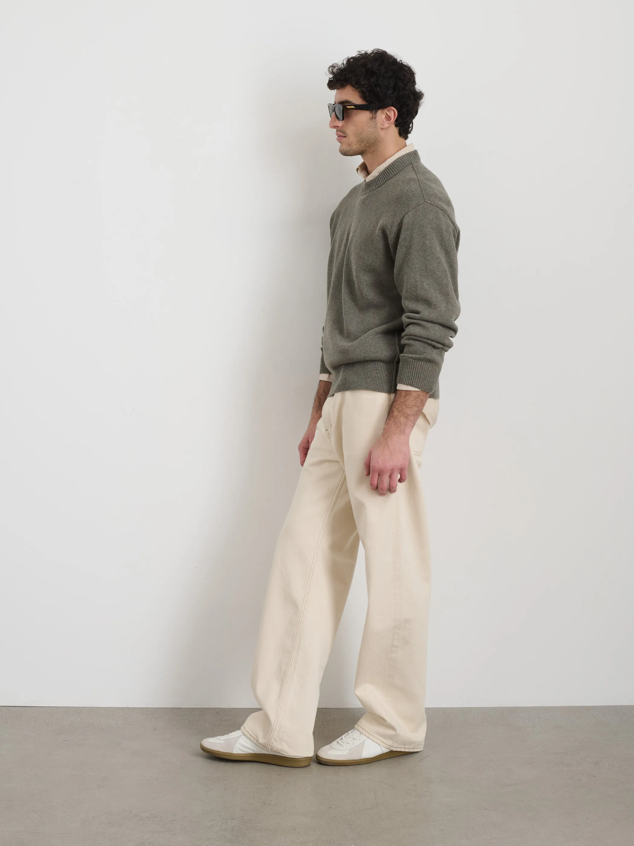 Gabriel Crewneck Sweater in Cotton Linen