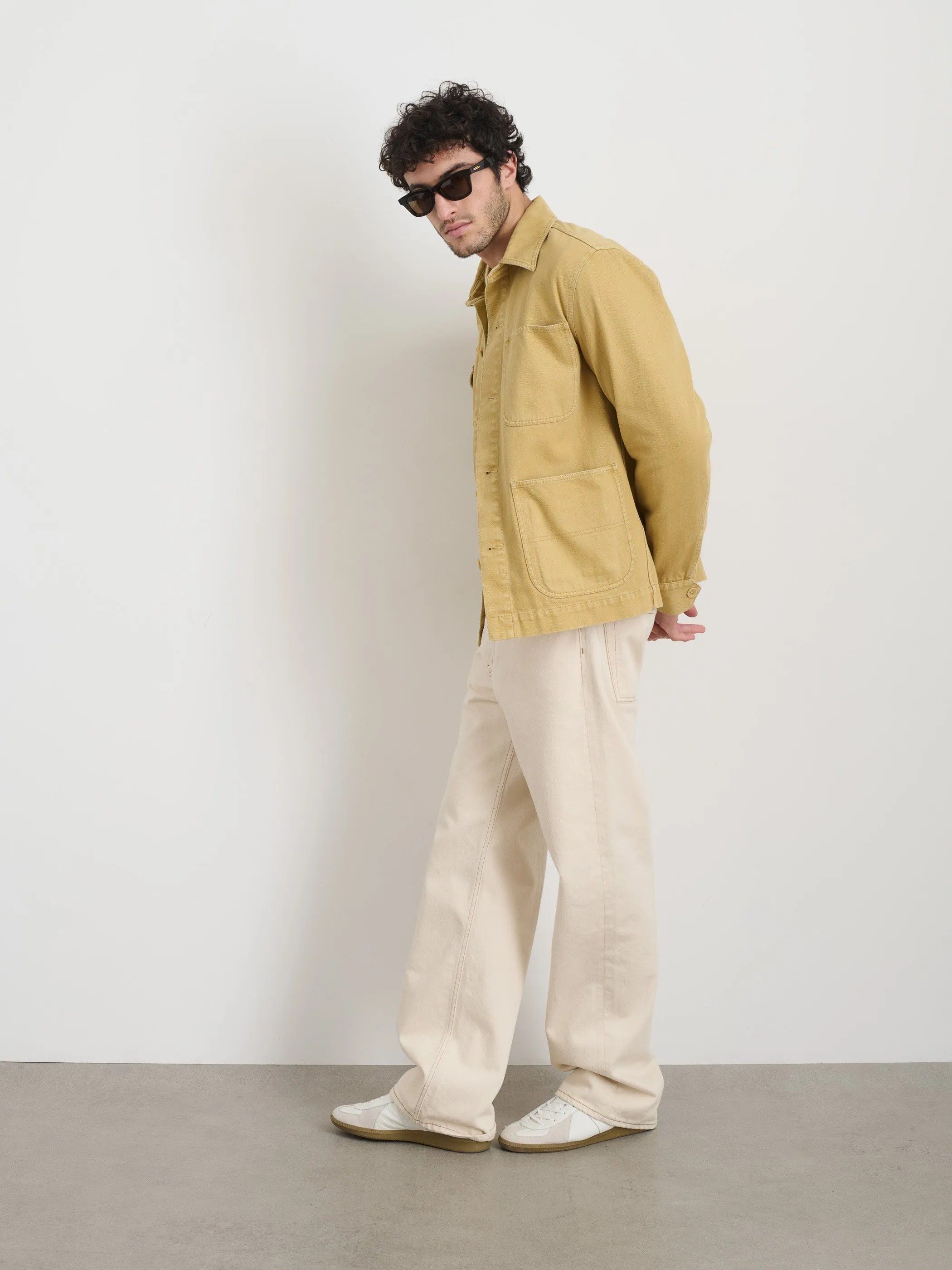 Garment Dyed Work Jacket in Recycled Denim