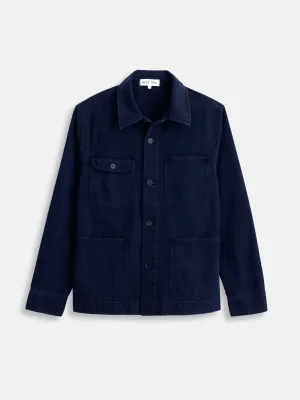 Garment Dyed Work Jacket in Recycled Denim
