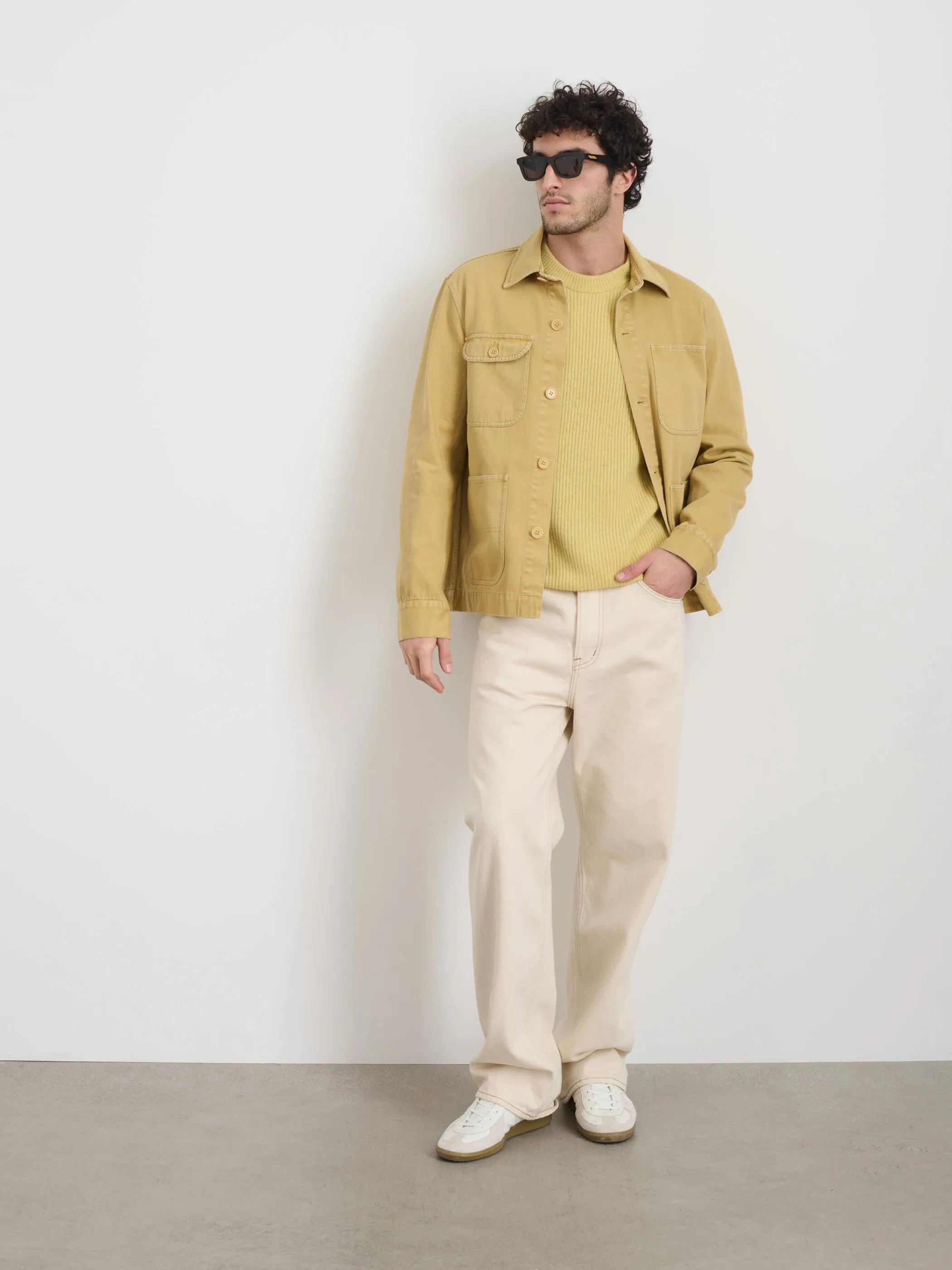 Garment Dyed Work Jacket in Recycled Denim