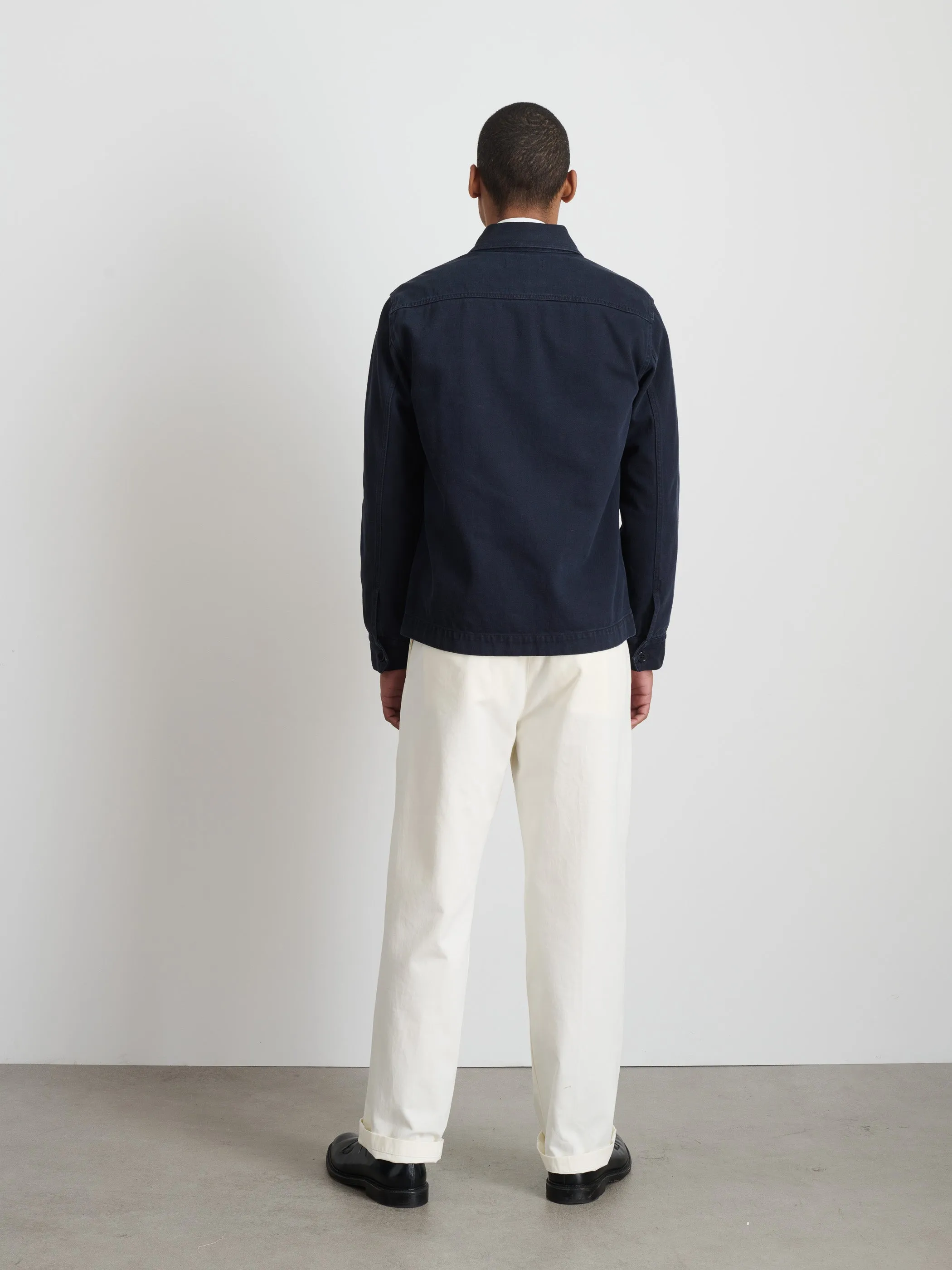 Garment Dyed Work Jacket in Recycled Denim