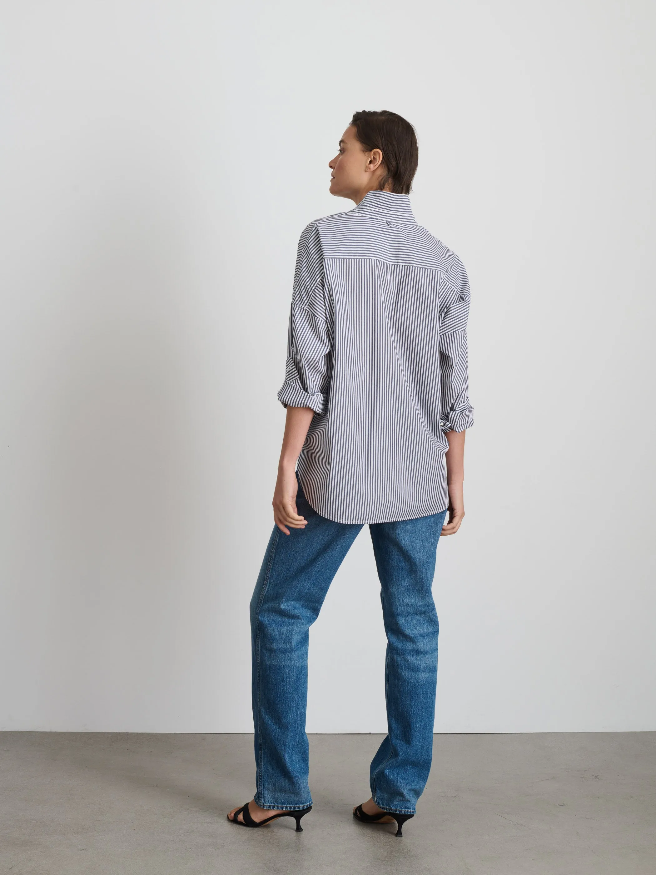 Jo Shirt in Striped Cotton Poplin