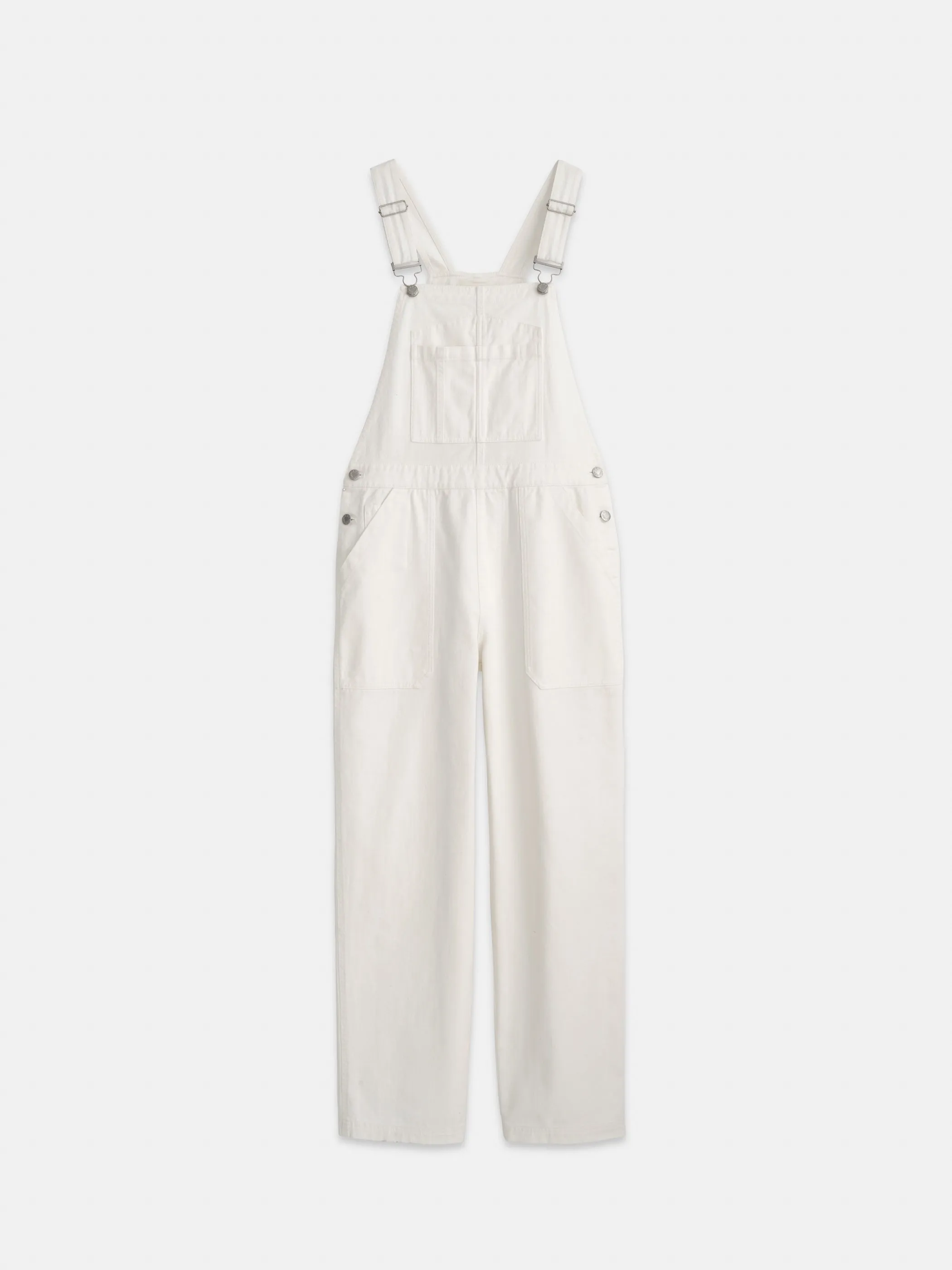 Lili Overall in White Denim
