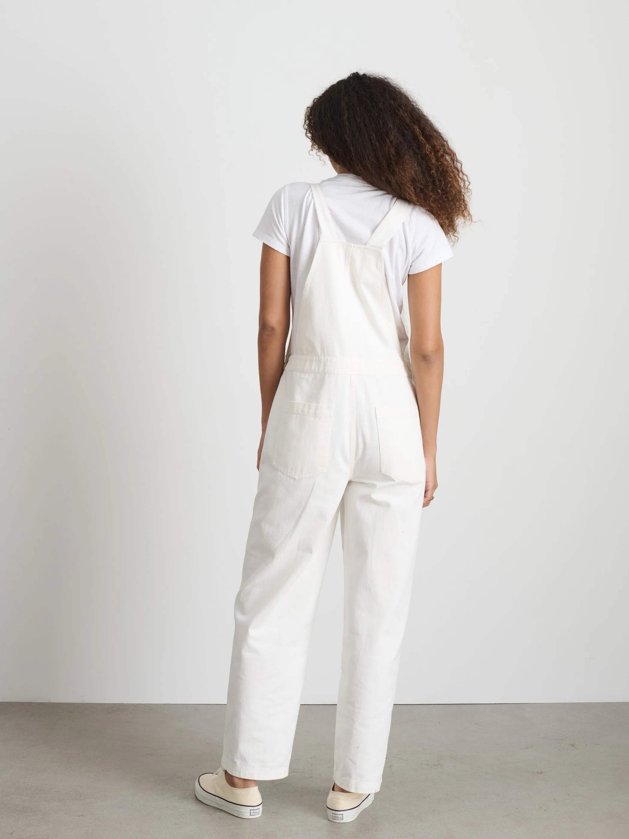 Lili Overall in White Denim