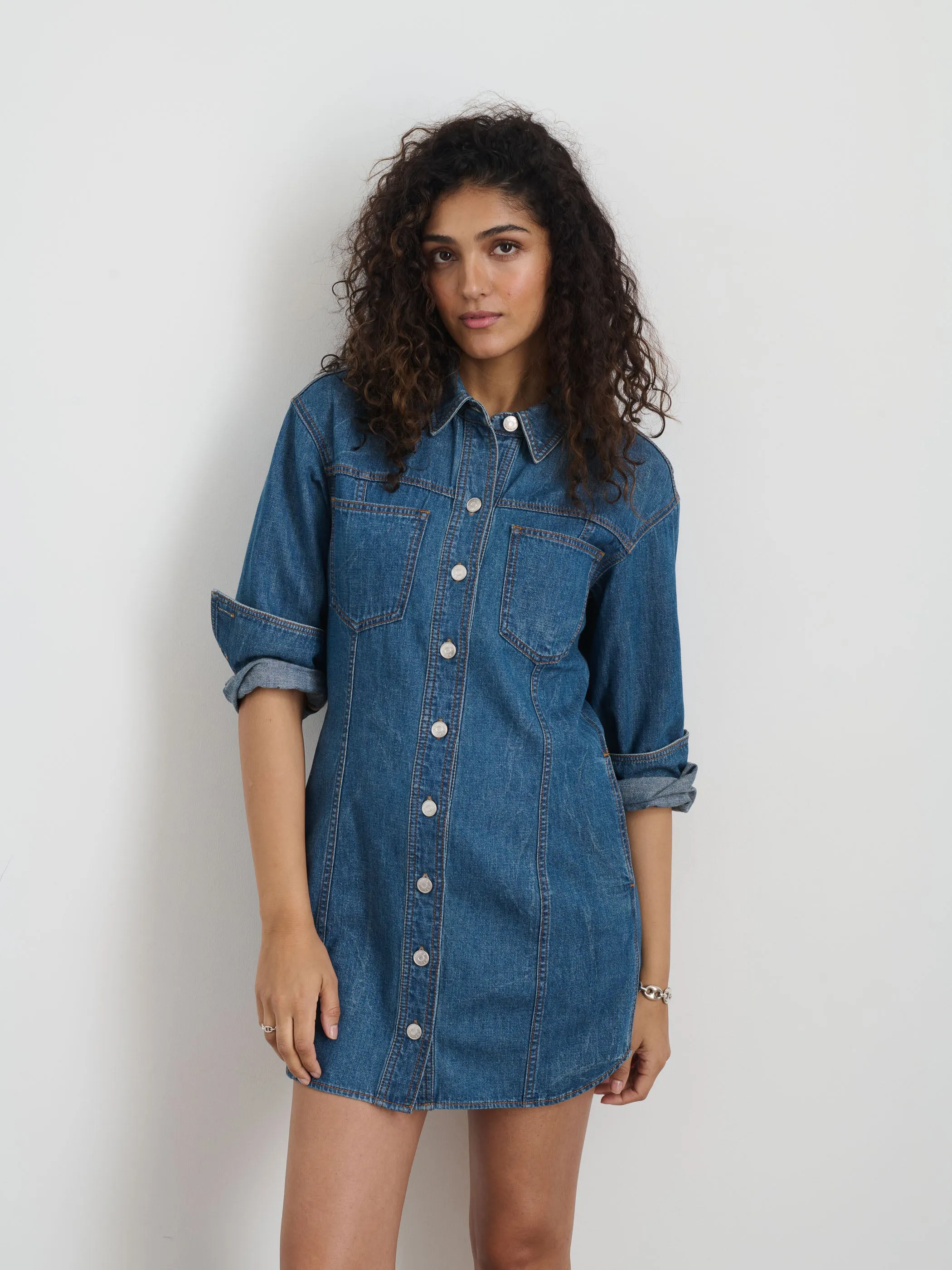 Marissa Shirtdress in Light Weight Denim