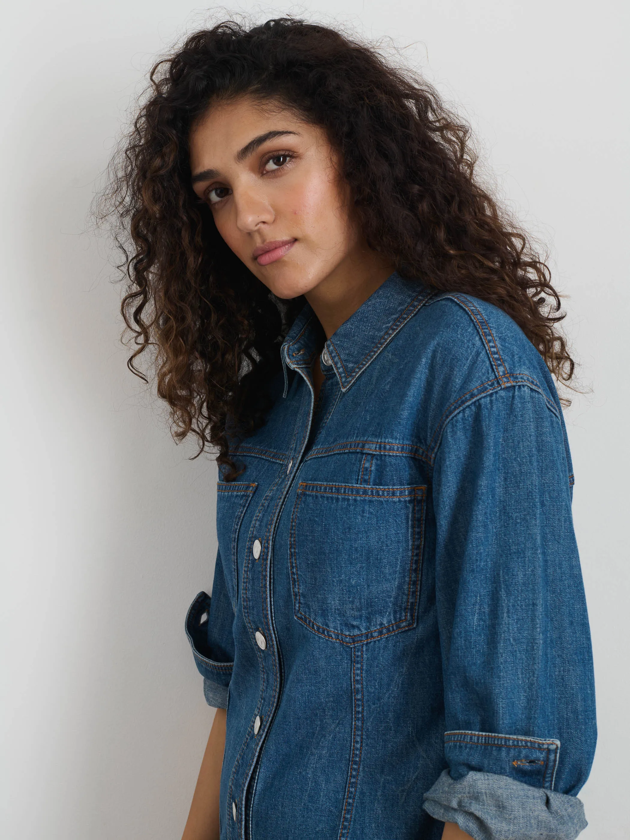 Marissa Shirtdress in Light Weight Denim