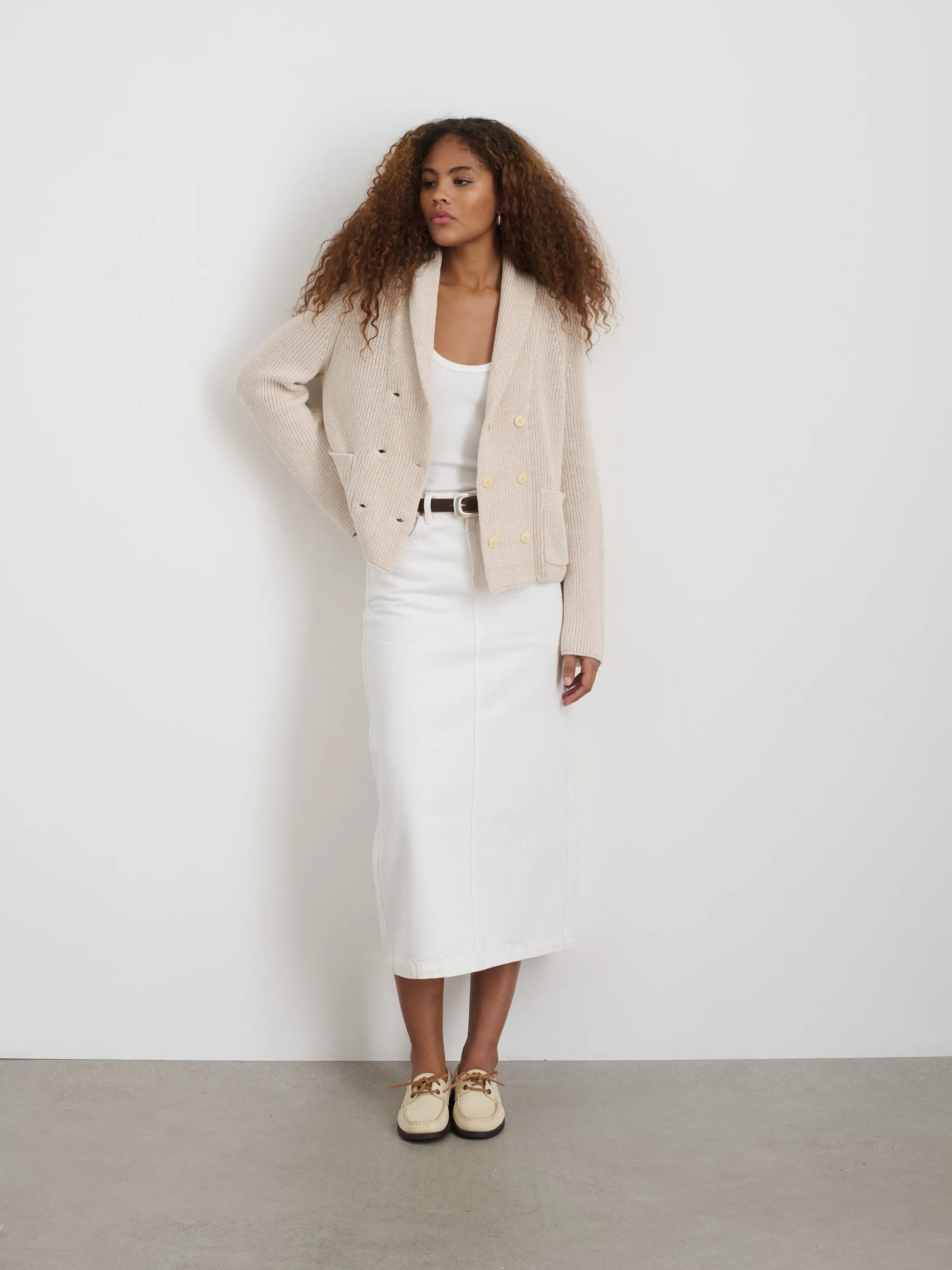 Marseille Cardigan In Cotton Linen