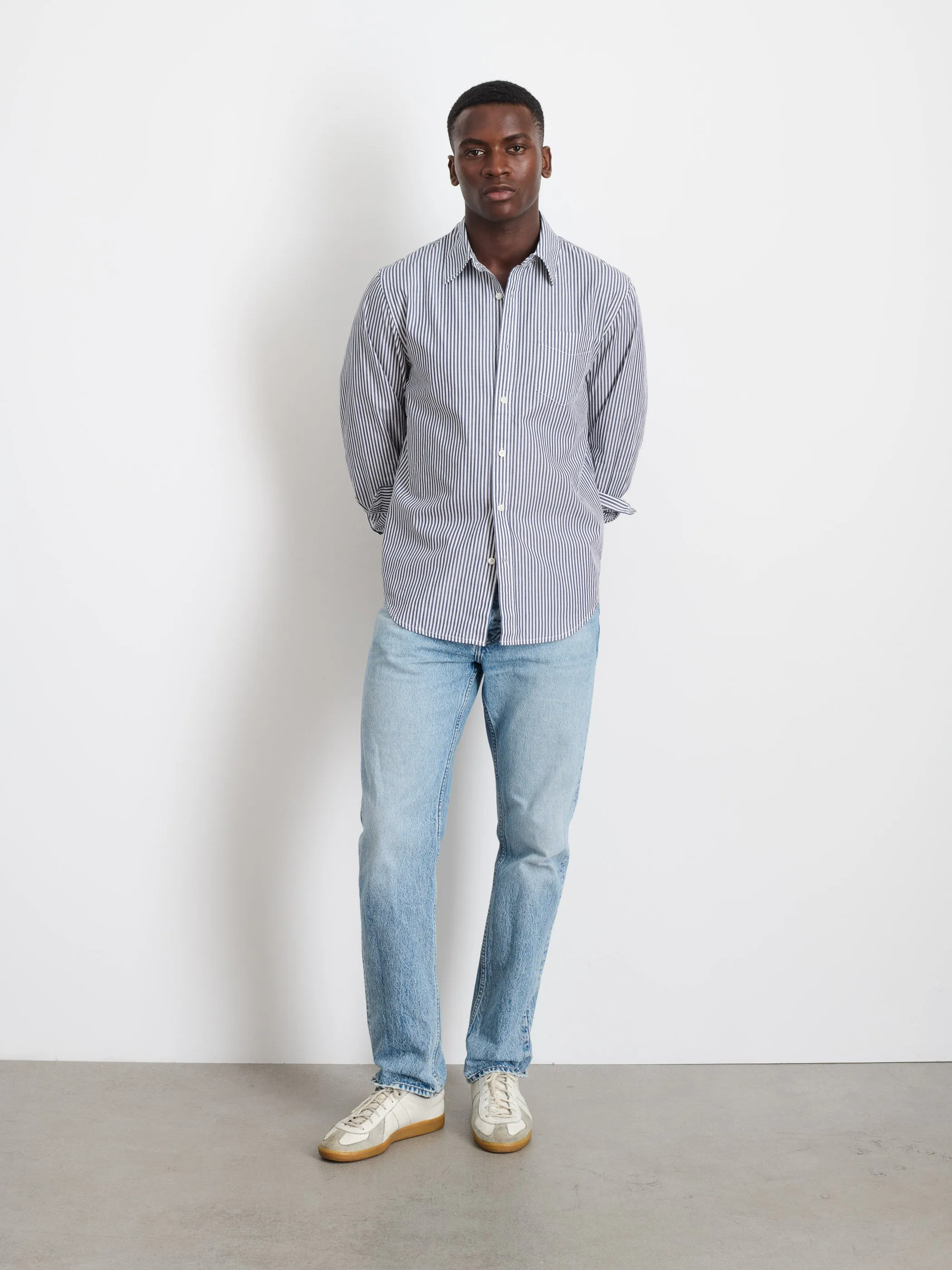 Mill Shirt in Striped Cotton Poplin