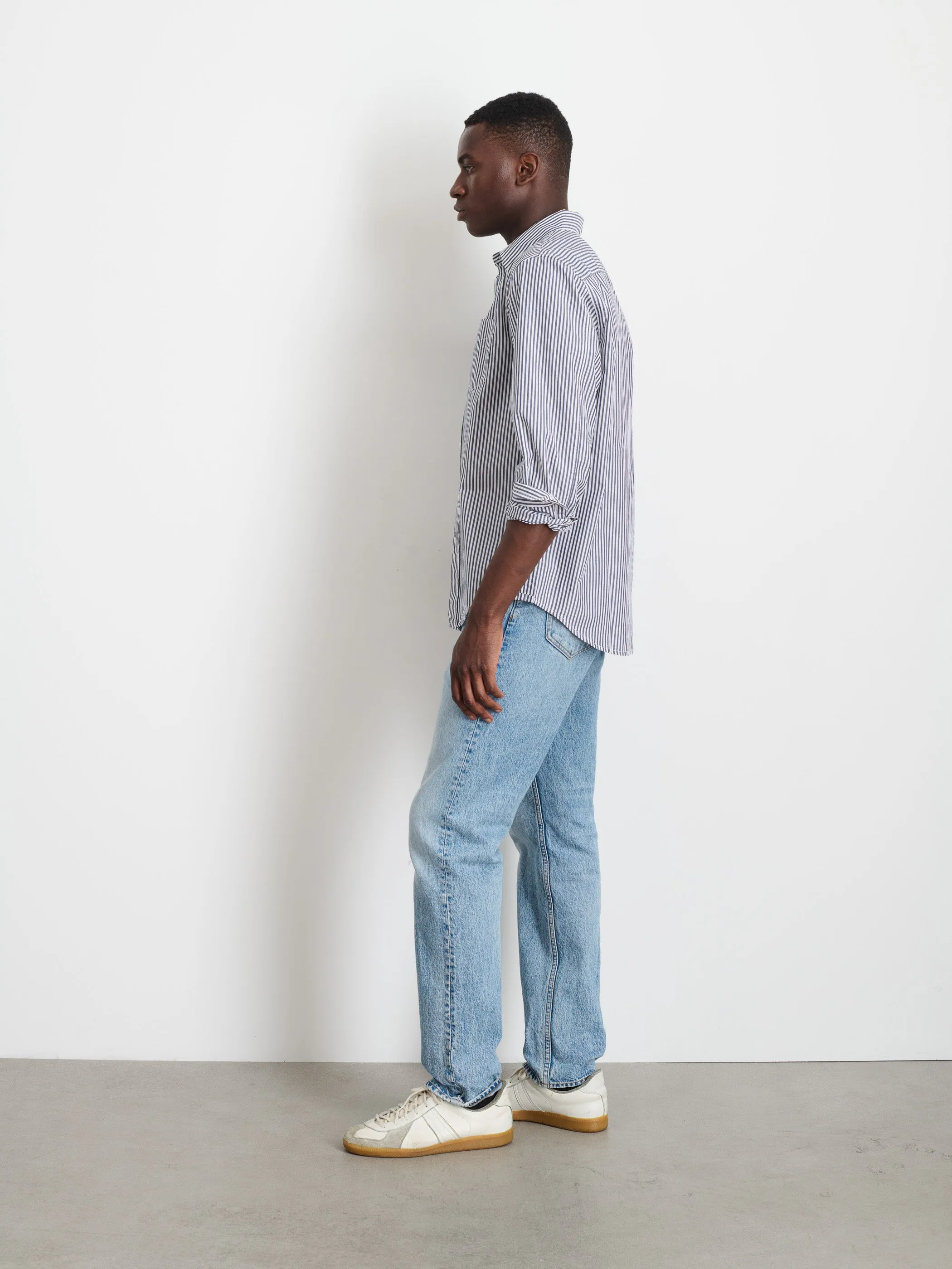 Mill Shirt in Striped Cotton Poplin