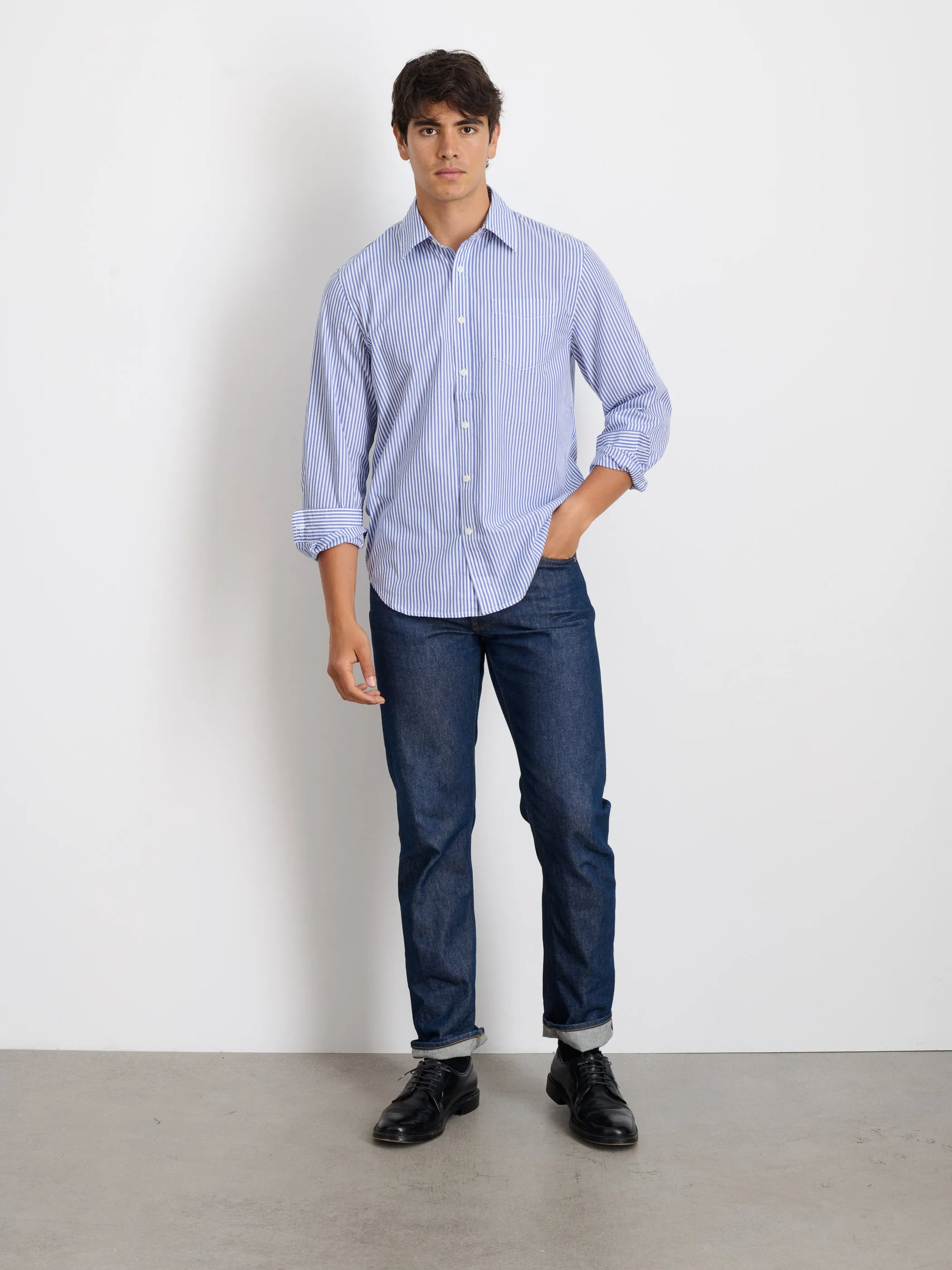 Mill Shirt in Striped Poplin