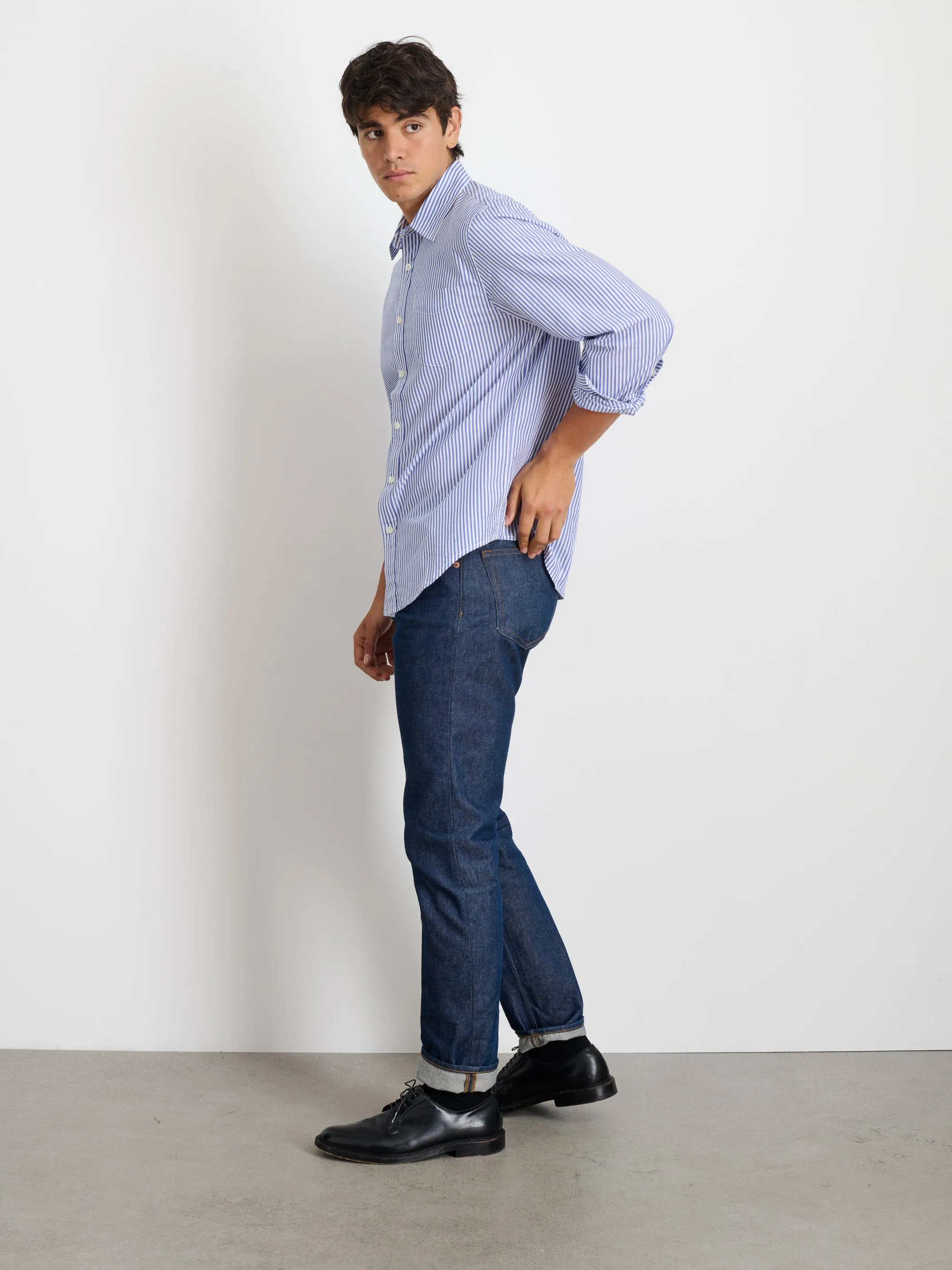 Mill Shirt in Striped Poplin