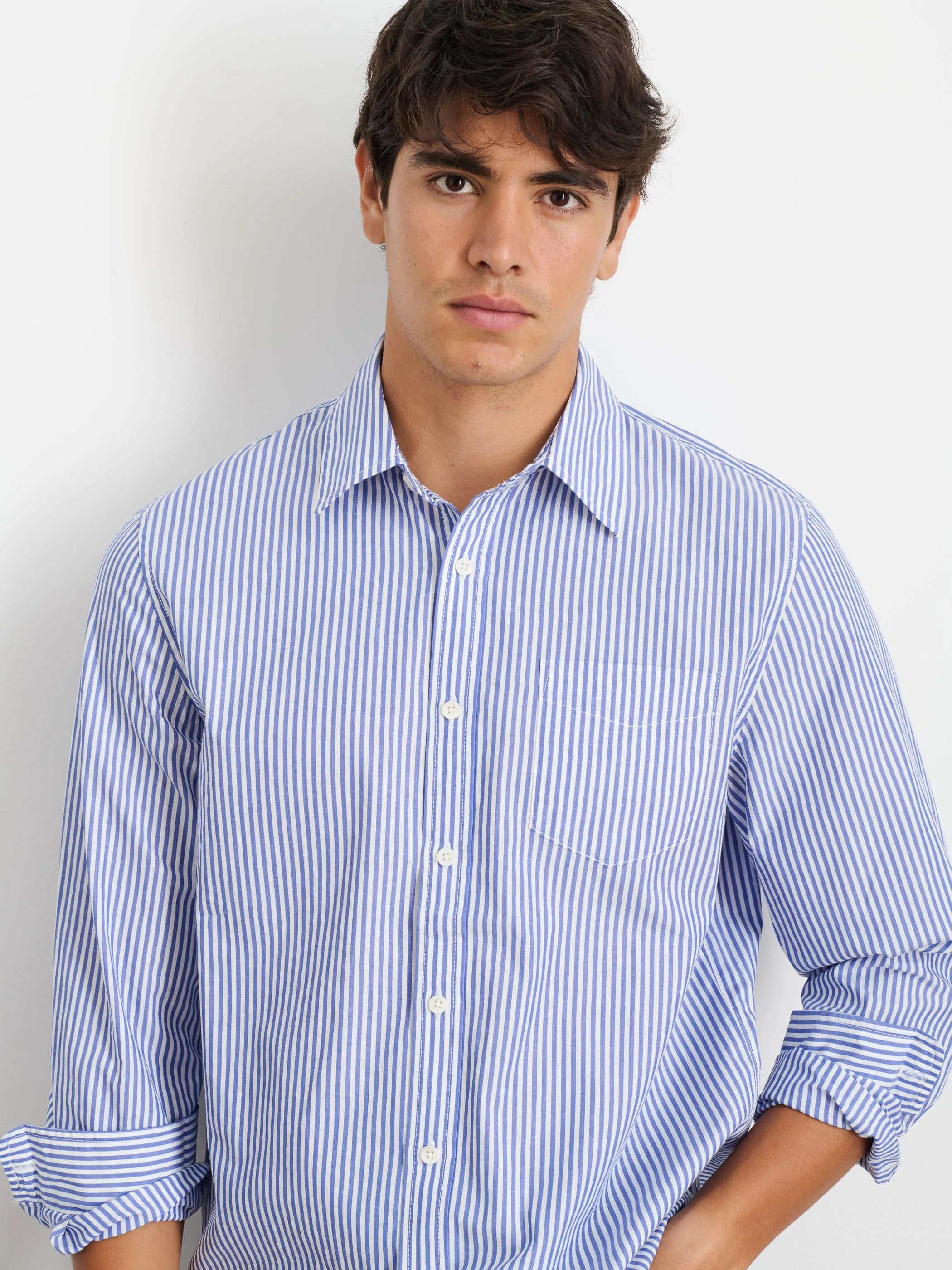 Mill Shirt in Striped Poplin