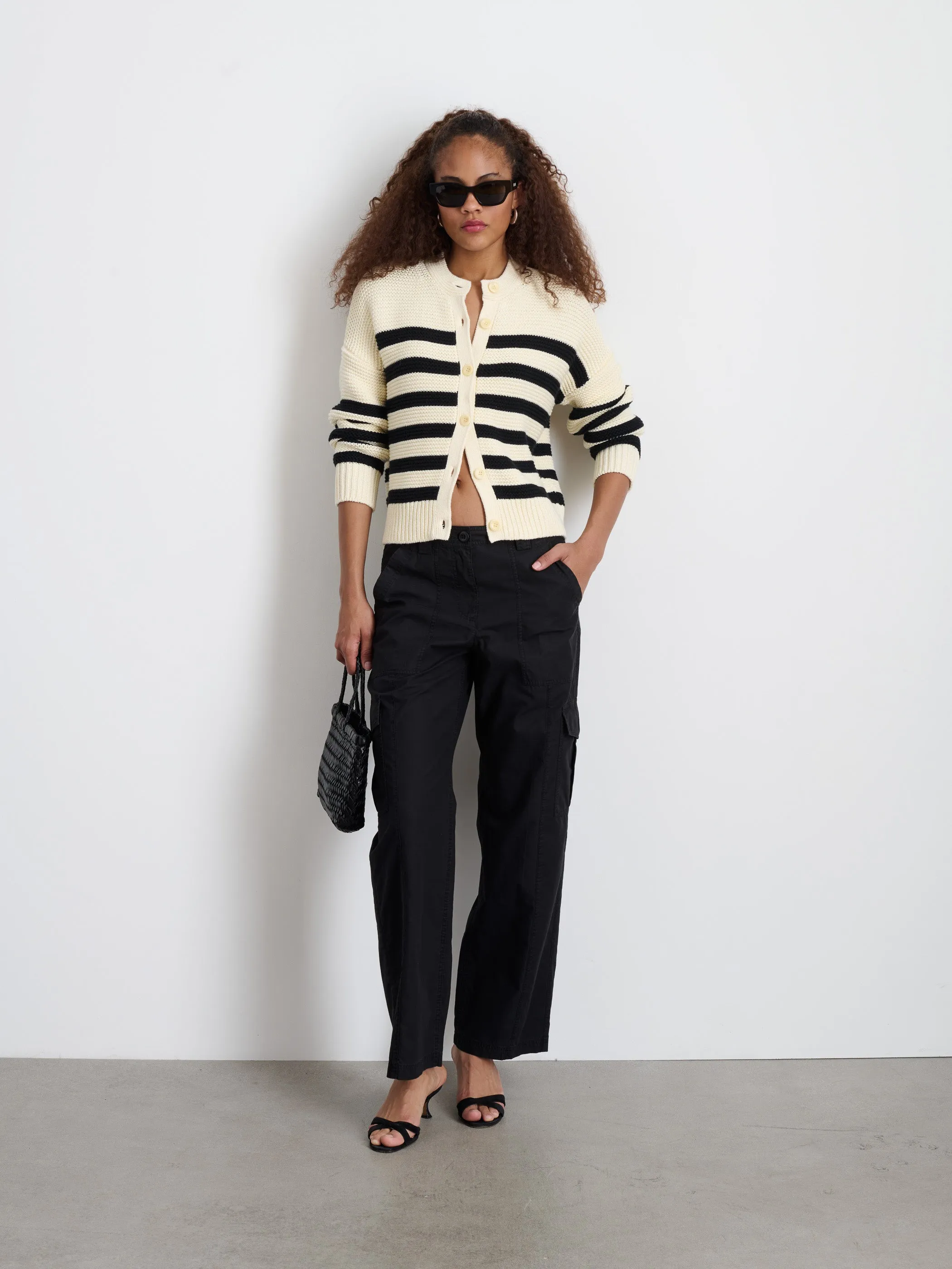 Nico Striped Cardigan in Cotton