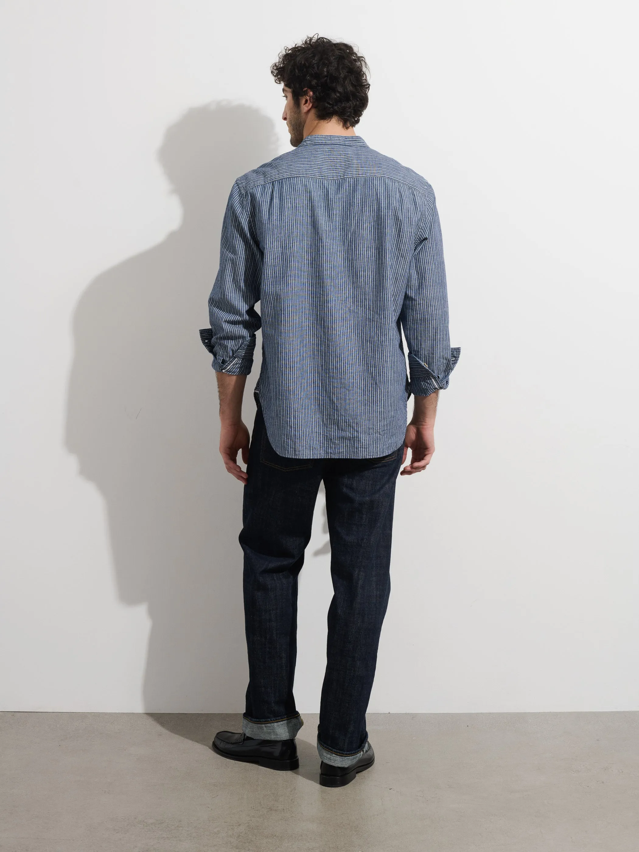 OMNIGOD x Alex Mill Band Collar Shirt in Stripe