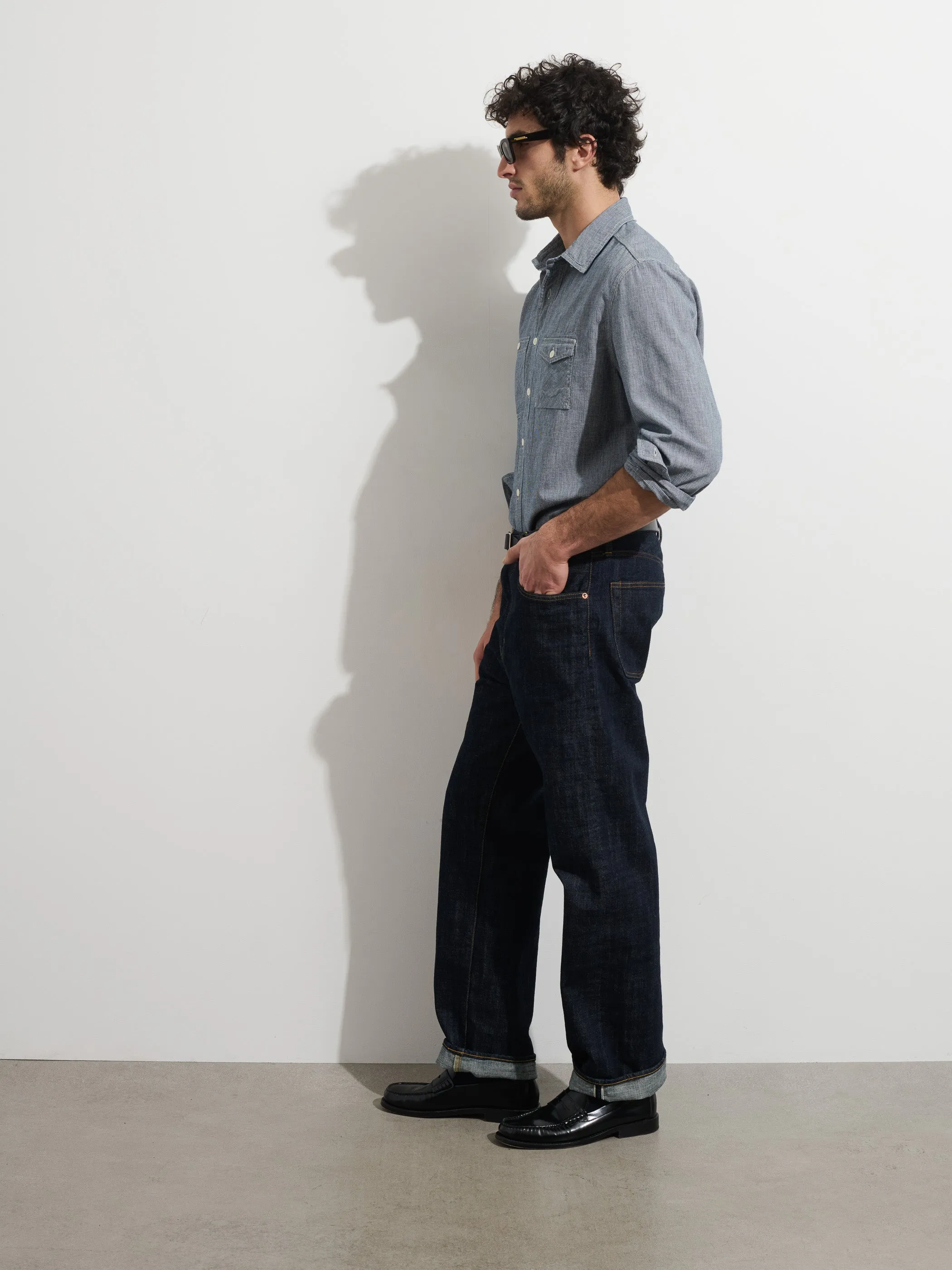 OMNIGOD x Alex Mill Utility Shirt In Houndstooth