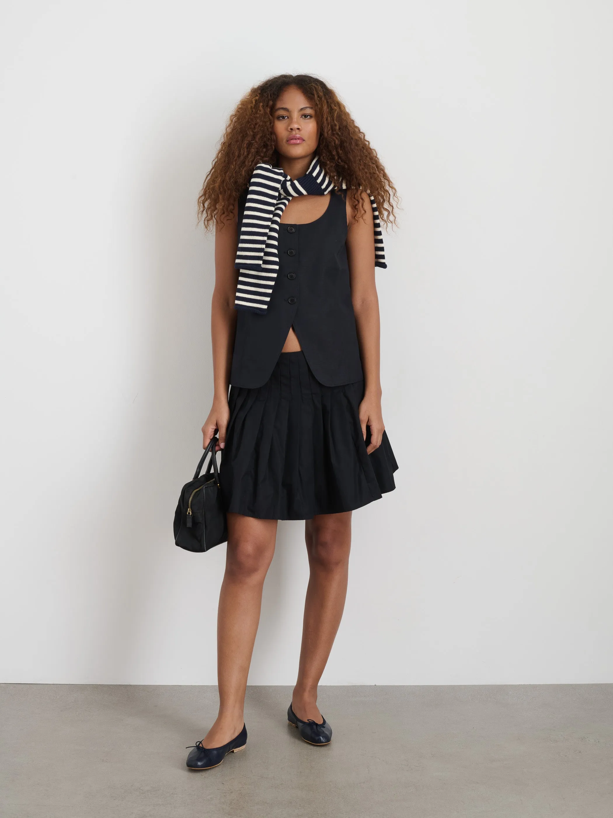 Penelope Pleated Skirt In Cotton Poplin