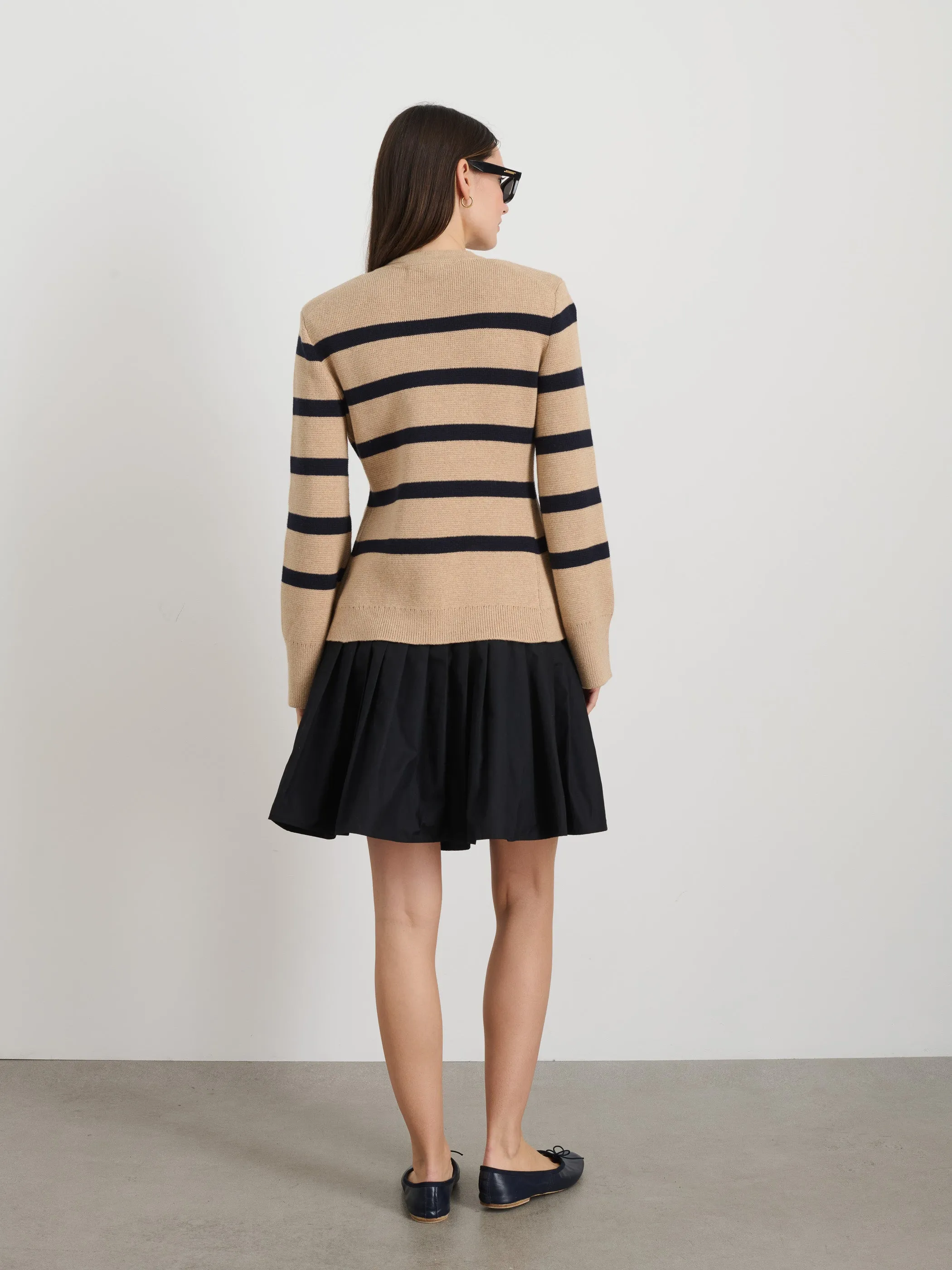 Provence Stripe Sweater Jacket In Cotton Cashmere